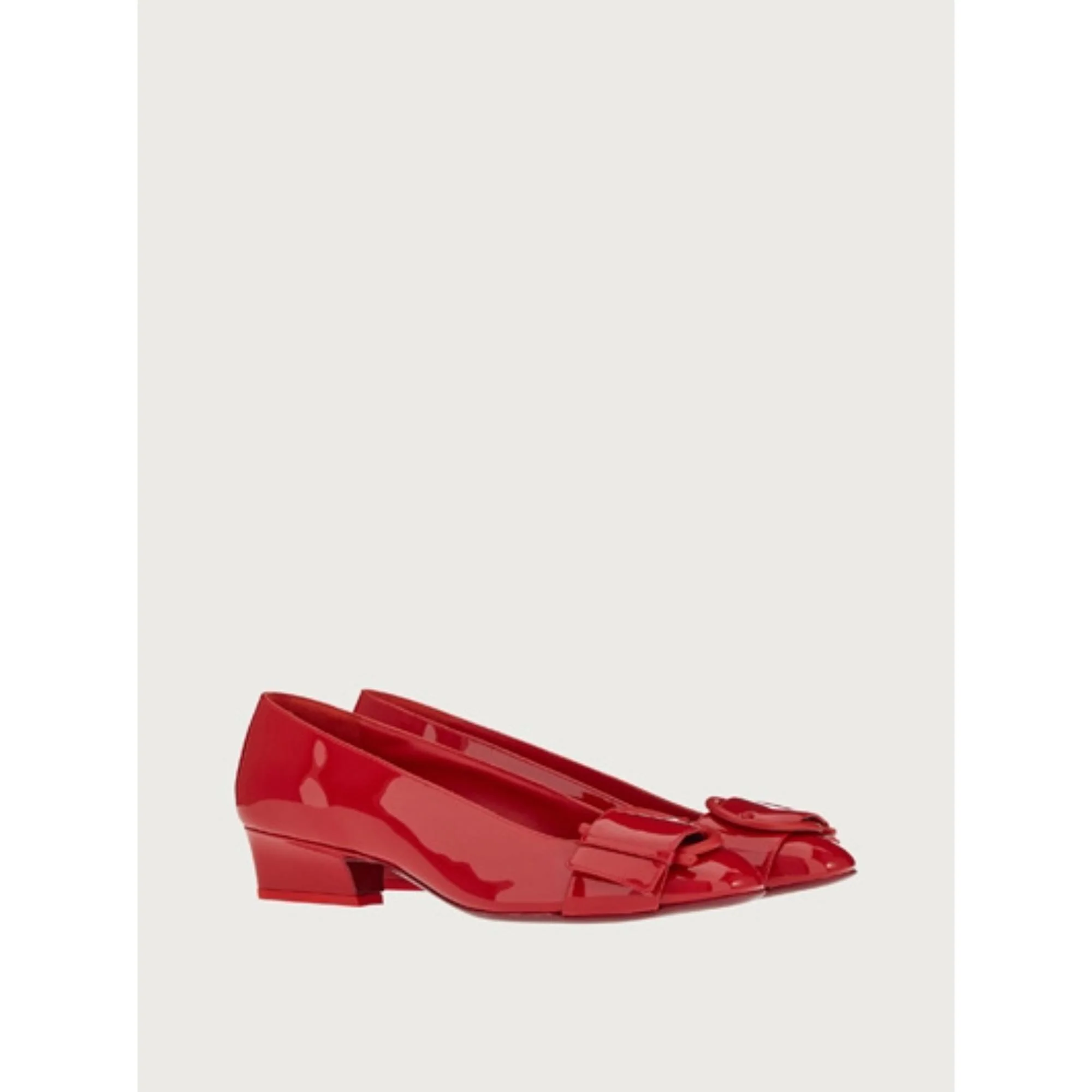 Gancini Pumps Shoe - Lipstick Red - Image 3