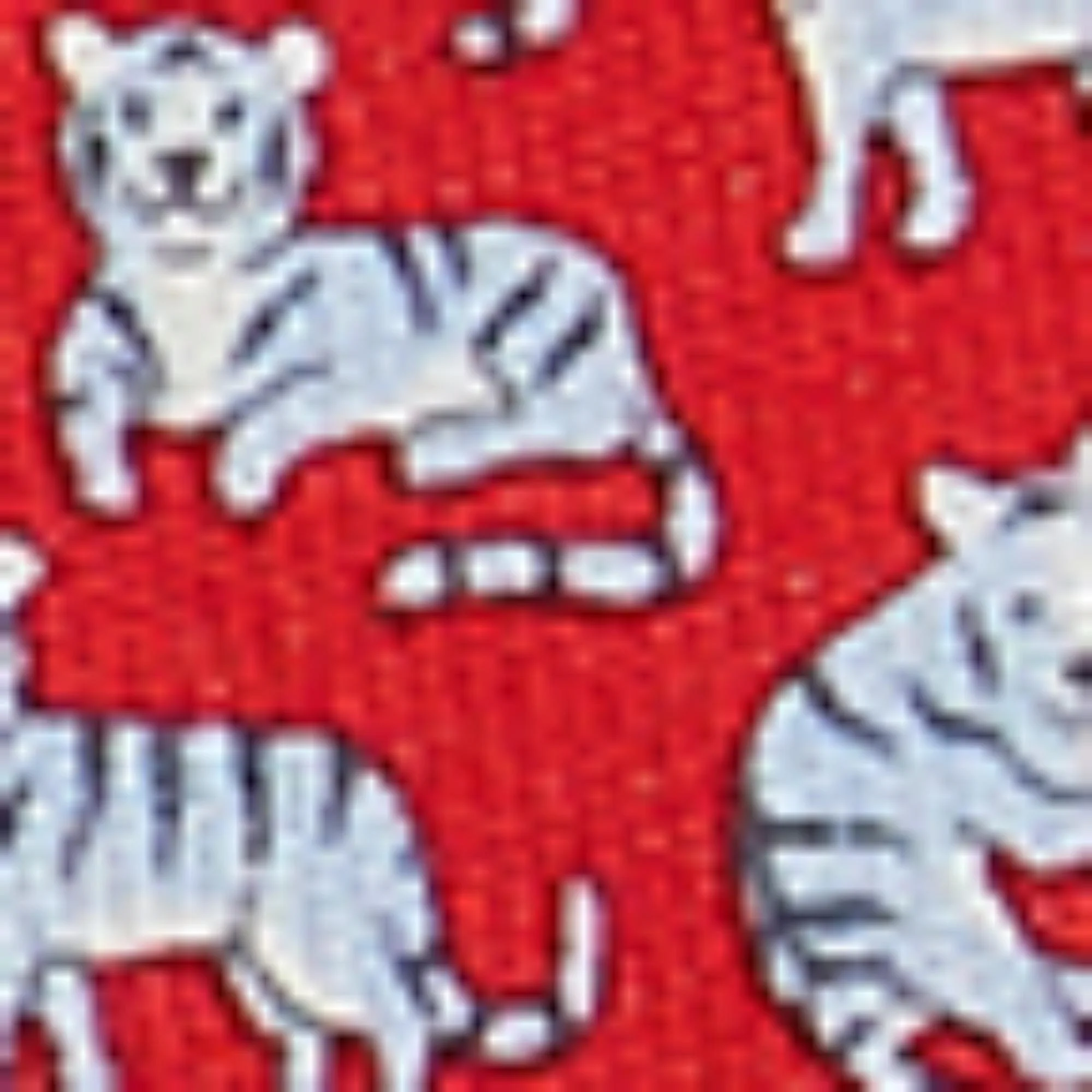 Tiger Print Silk Tie - Red/Sky Blue - Image 3
