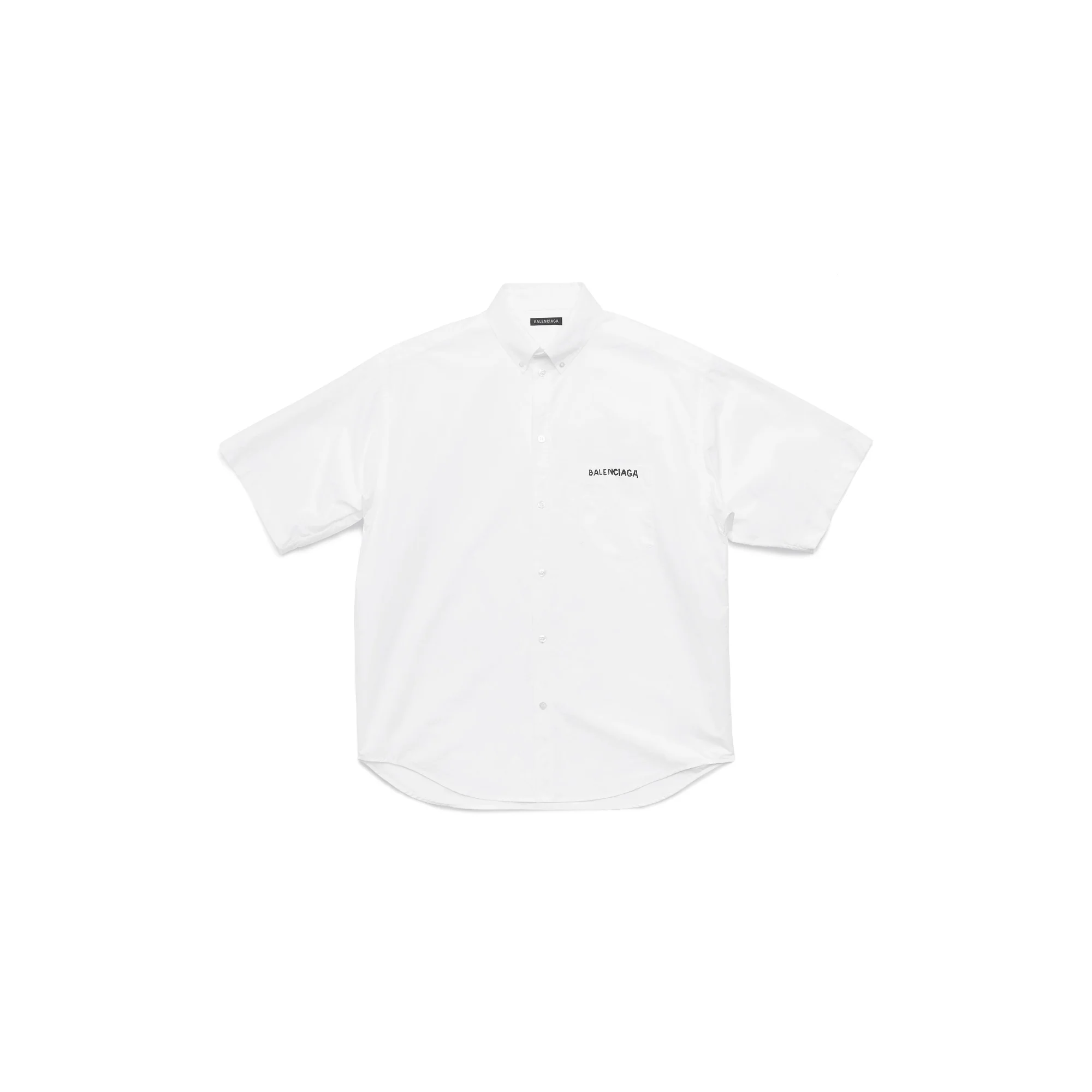 Short Sleeve Large Fit Shirt - White
