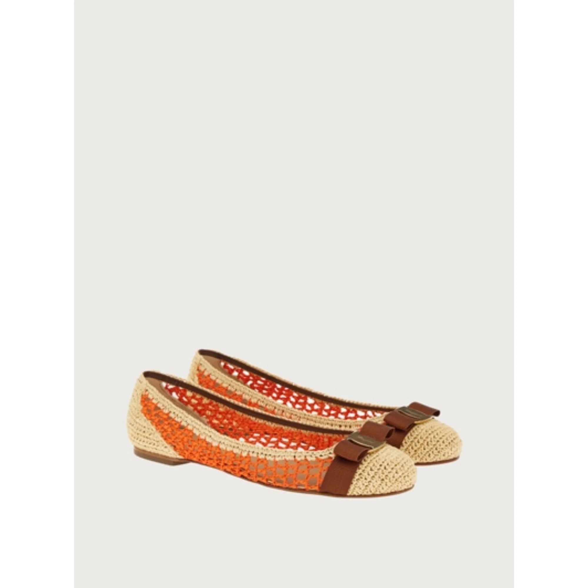 Woven Varina Ballet Flats - Natural/Orange - Image 3
