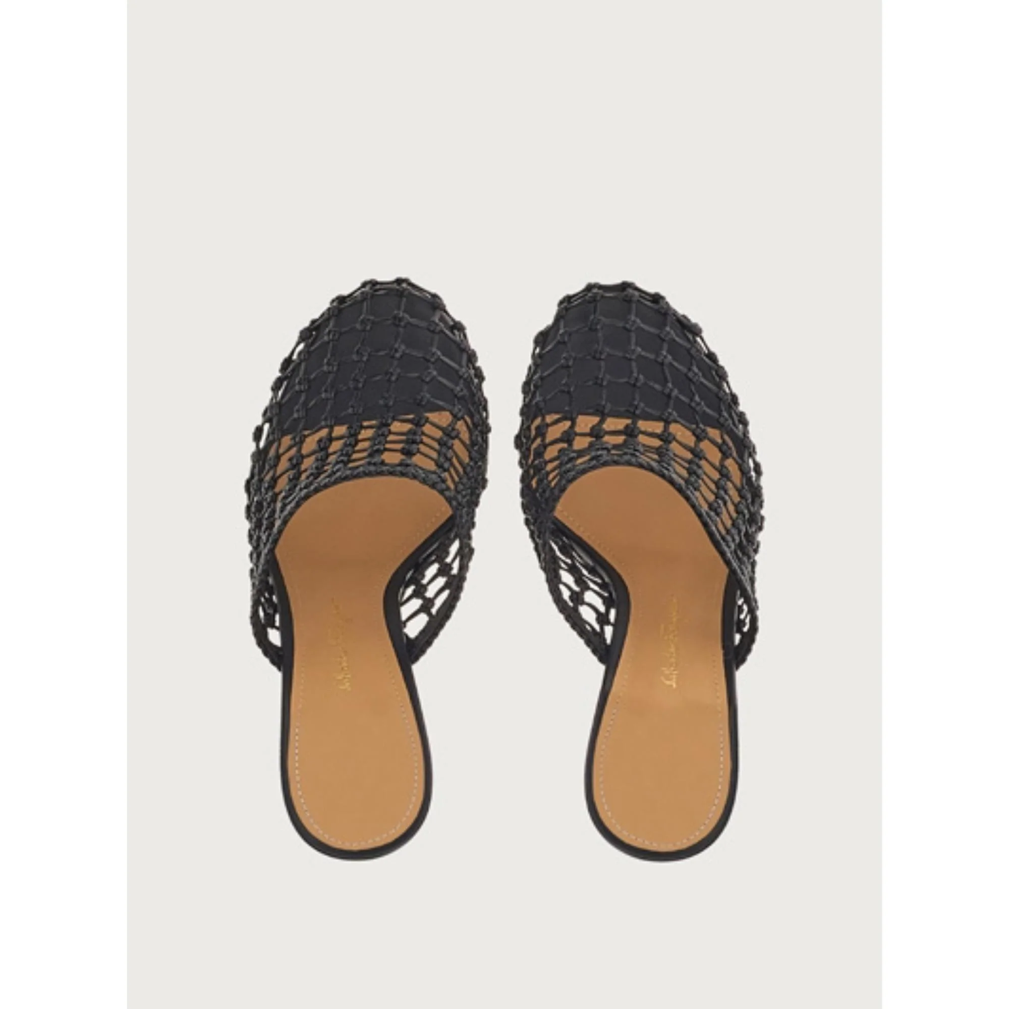 Woven High Heel Mule - Black - Image 2