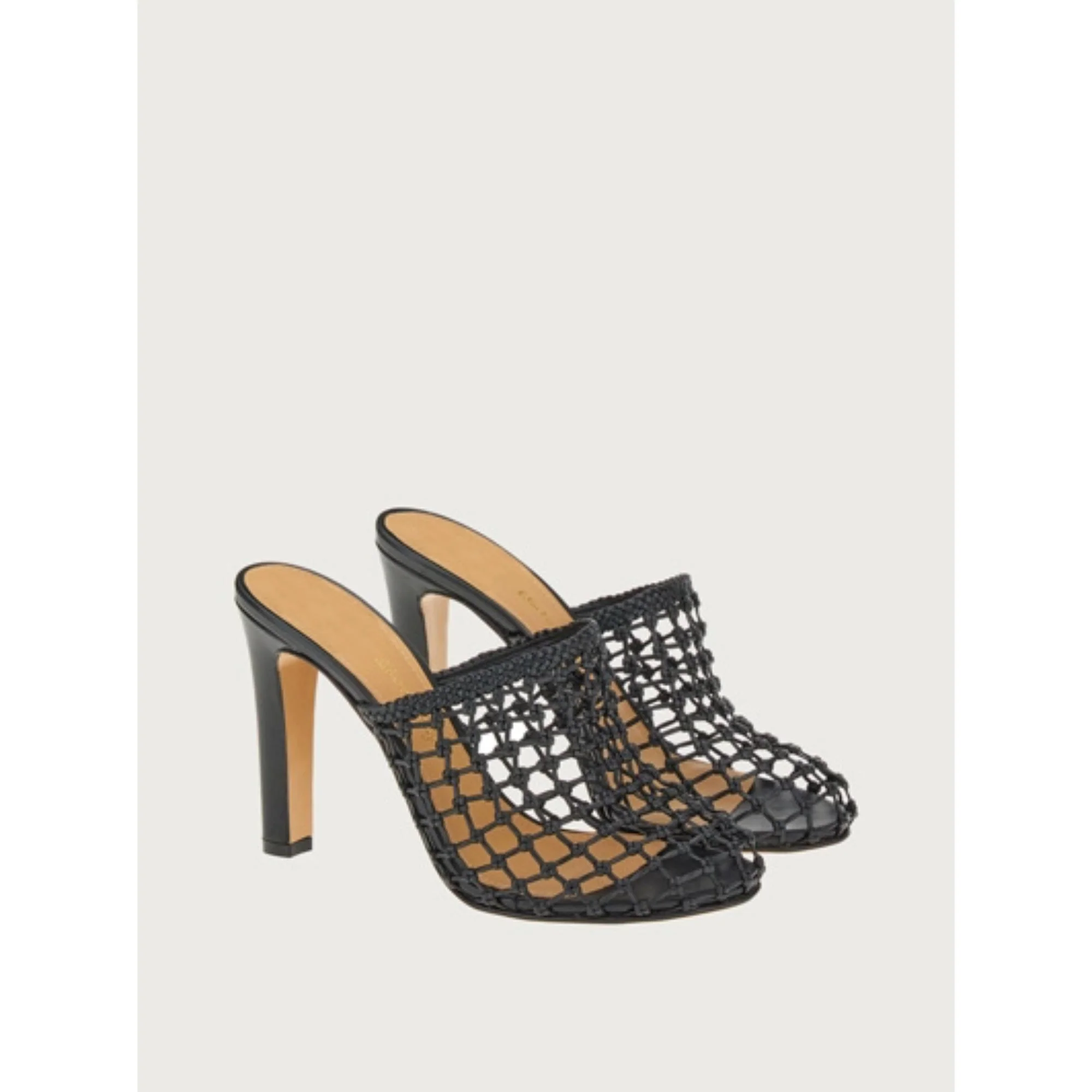 Woven High Heel Mule - Black - Image 3