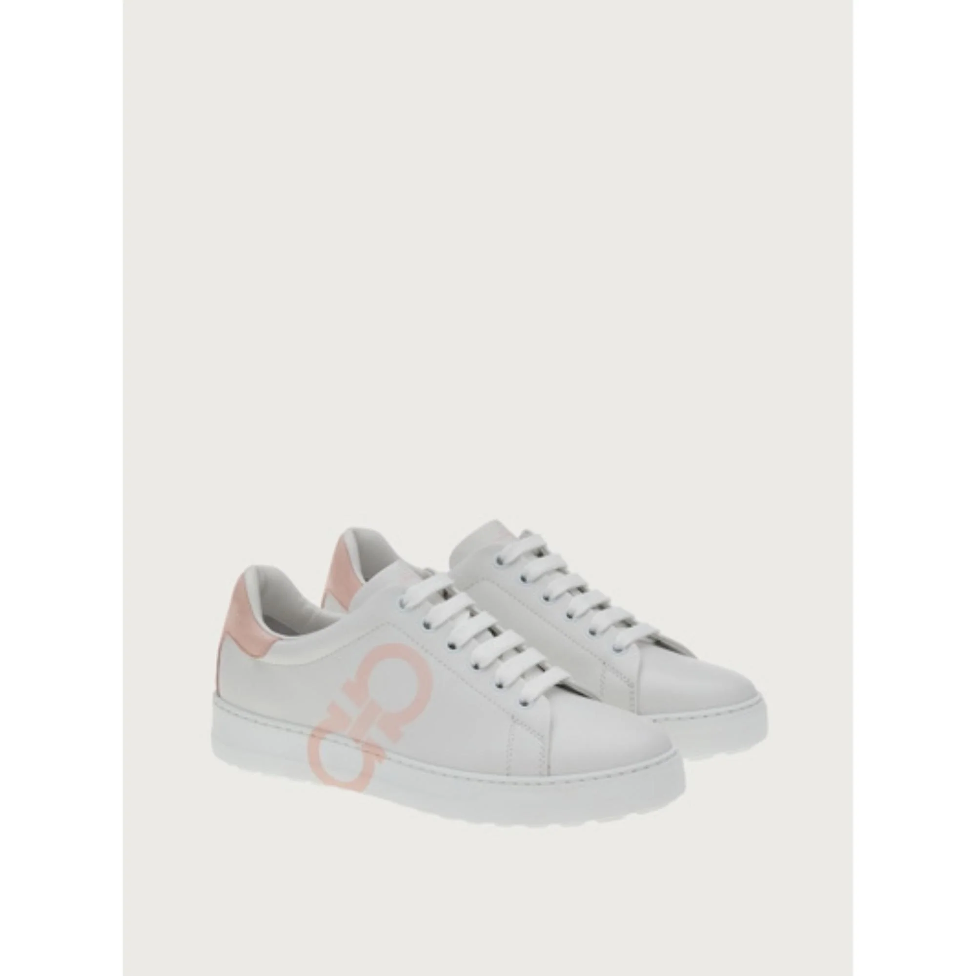 Gancini Sneakers - White/Powder Rose - Image 4