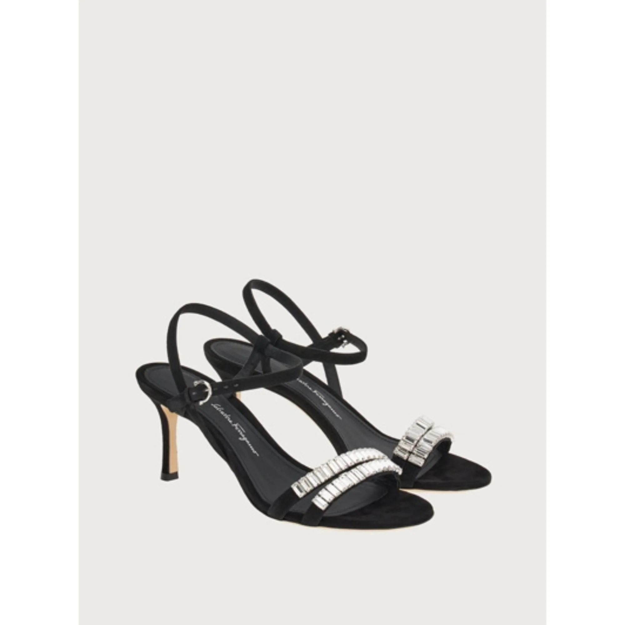 Crystal Embellished Sandals - Black - Image 4