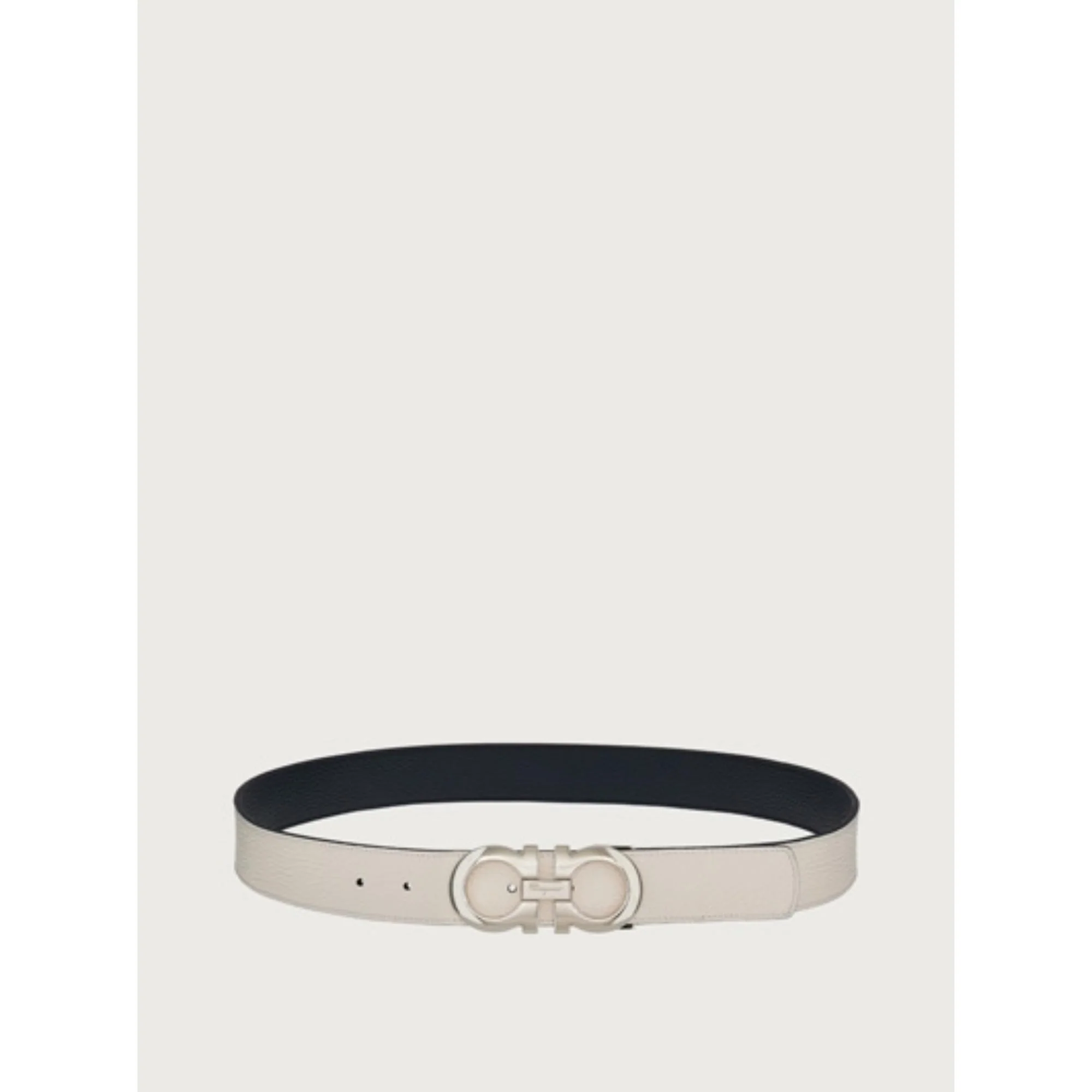 Reversible And Adjustable Gancini Belt - White/Blue Marine - Image 2