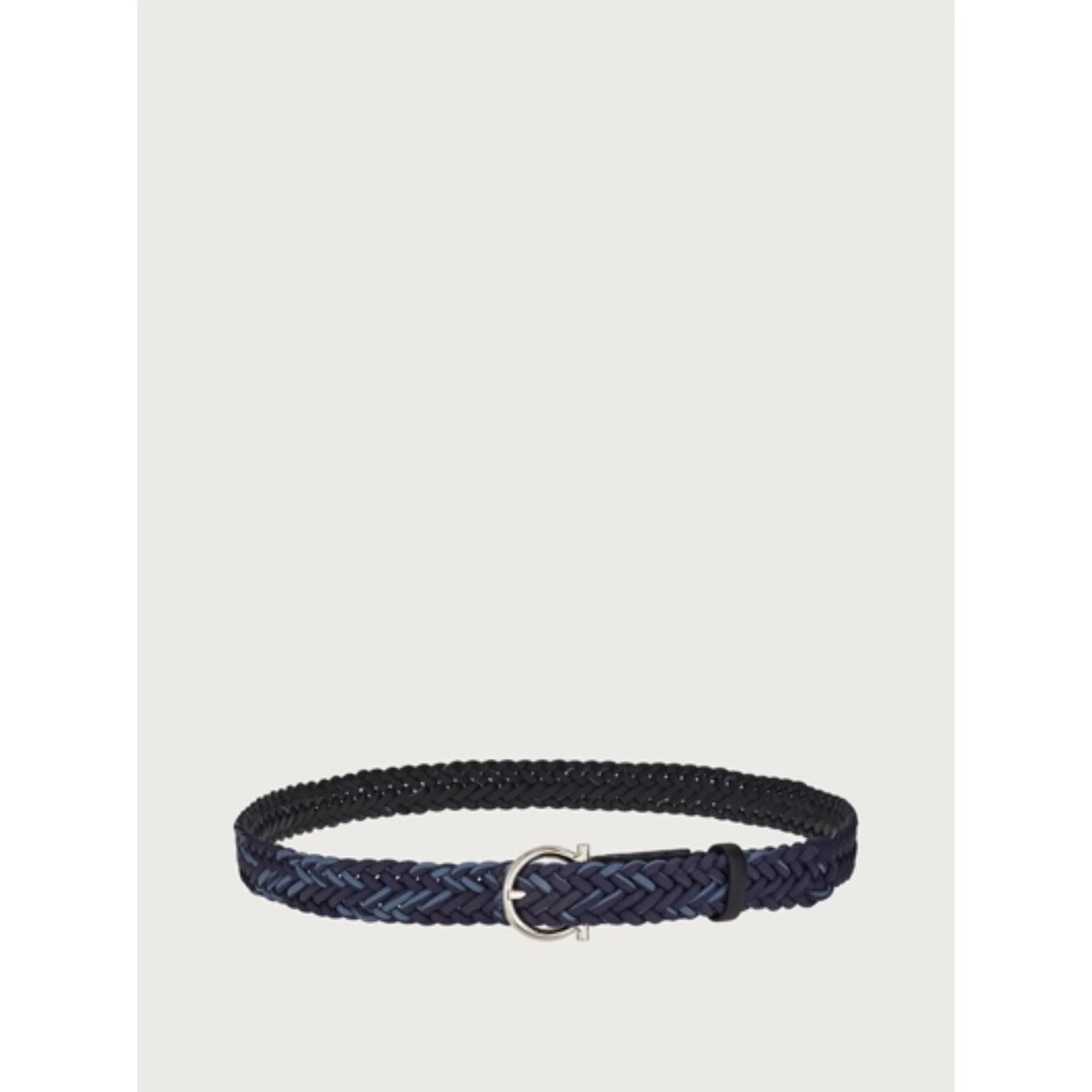 Gancini Fixed Belt - Navy Blue - Image 2