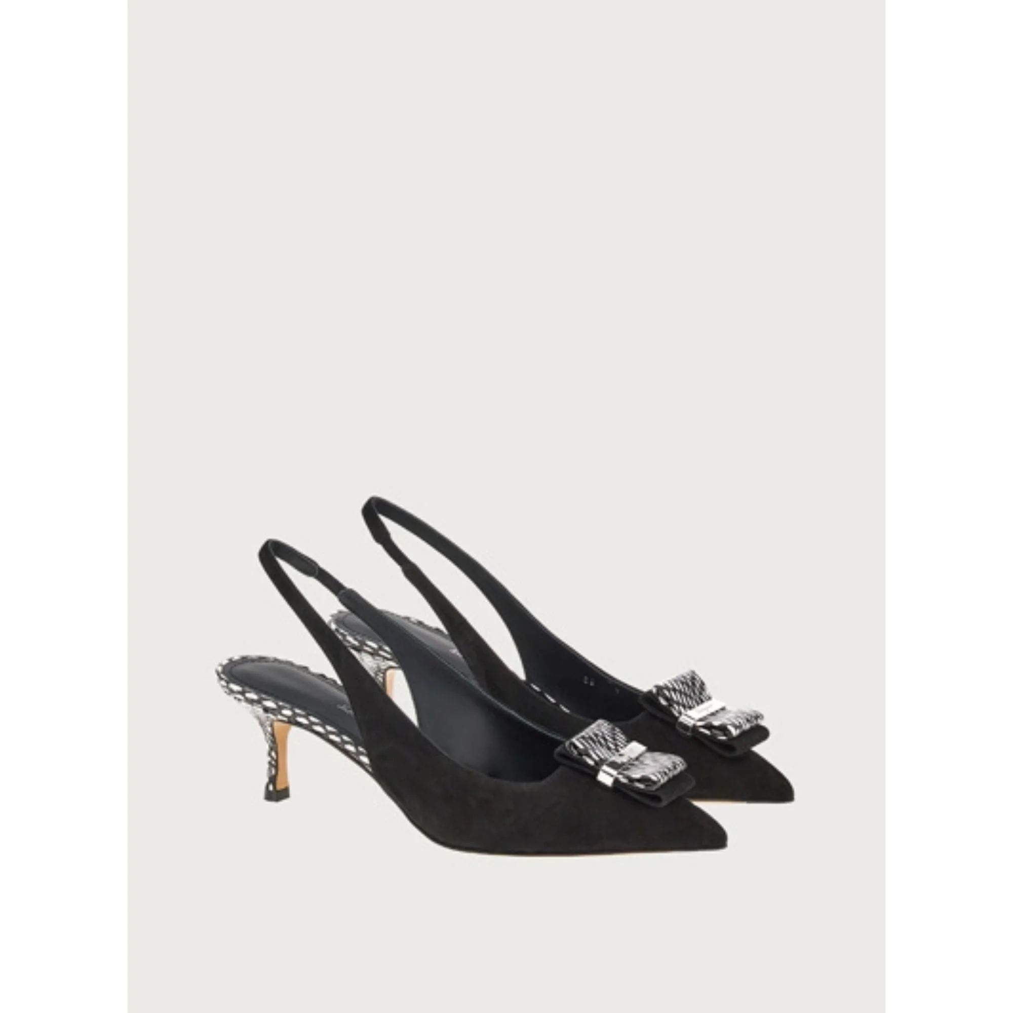 Double Bow Slingback - Black - Image 4