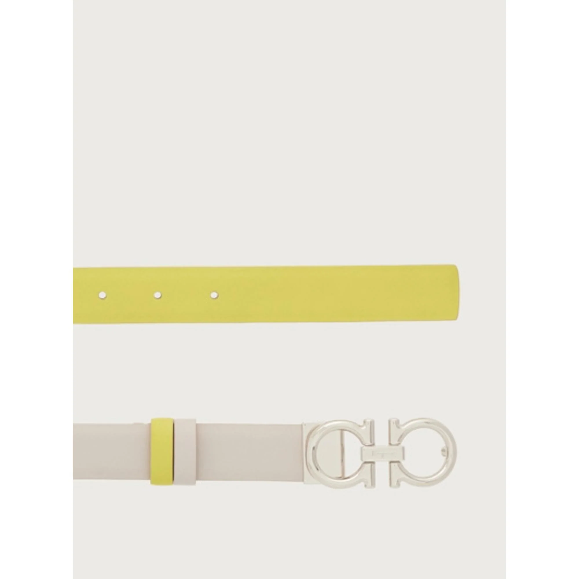 Reversible And Adjustable Gancini Belt - Calce/Cedrata - Image 3