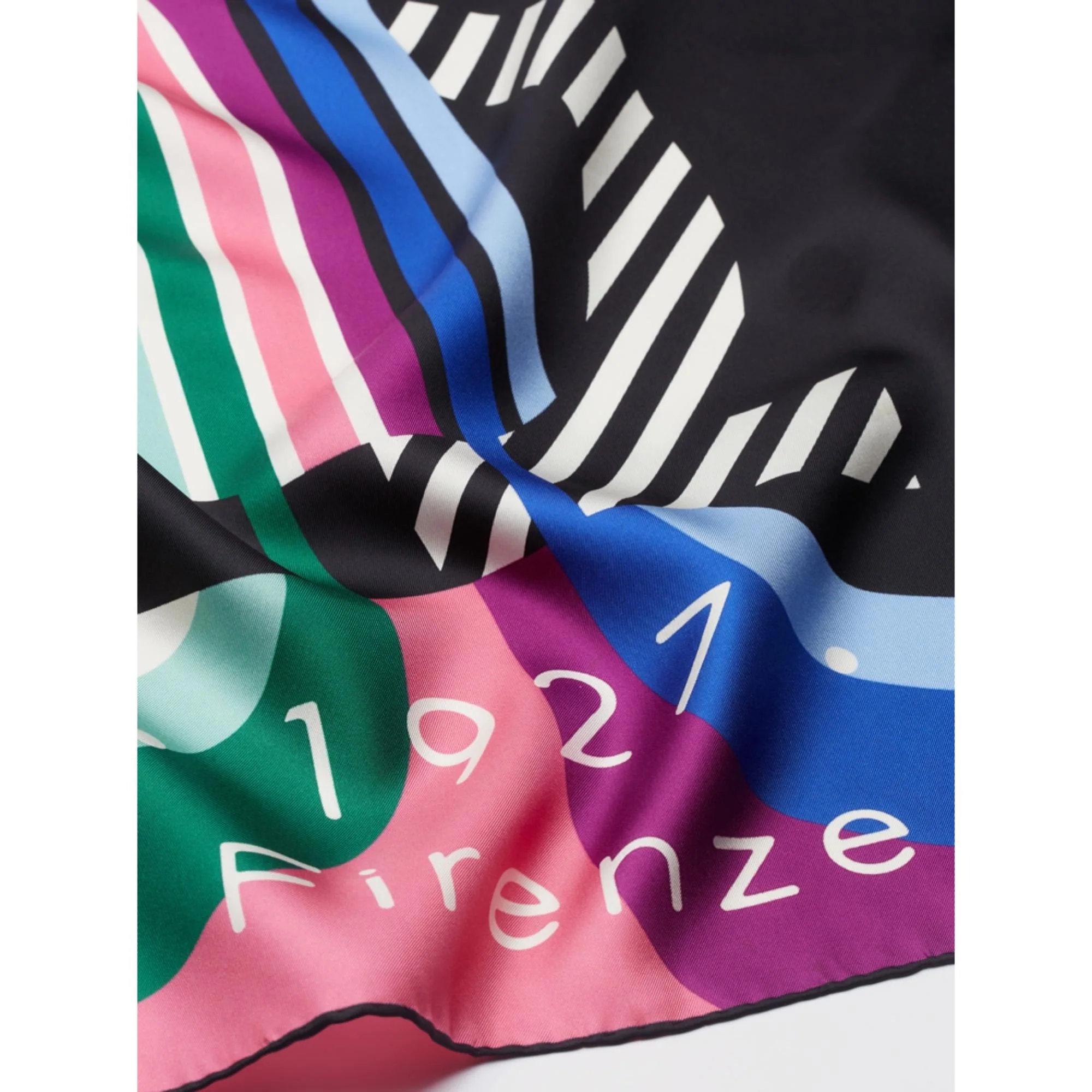 Gancini Print Silk Foulard (70x70cm) - Green/Blue - Image 2