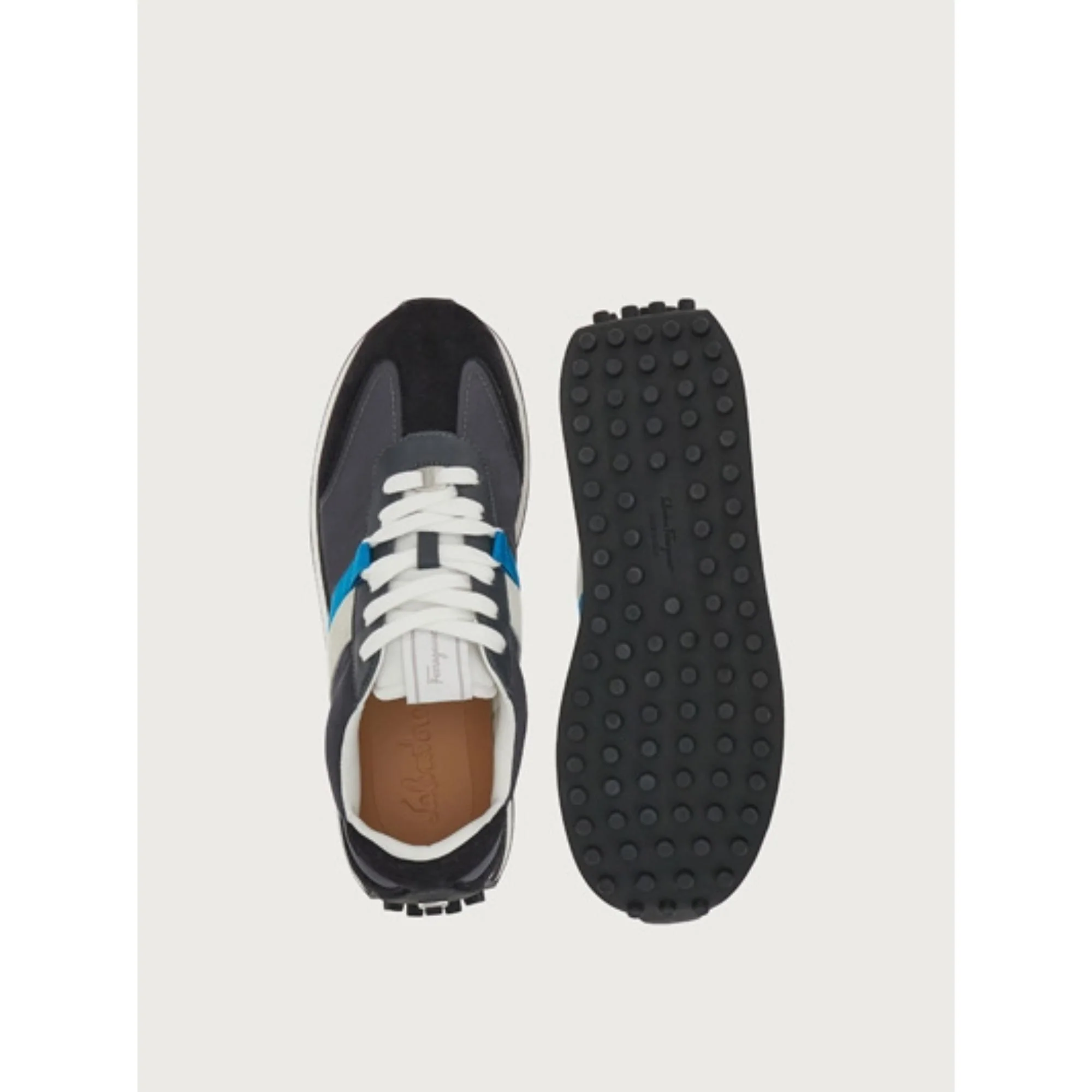 Ferragamo Unisex Sneakers - Black/Anthracite/White - Image 4
