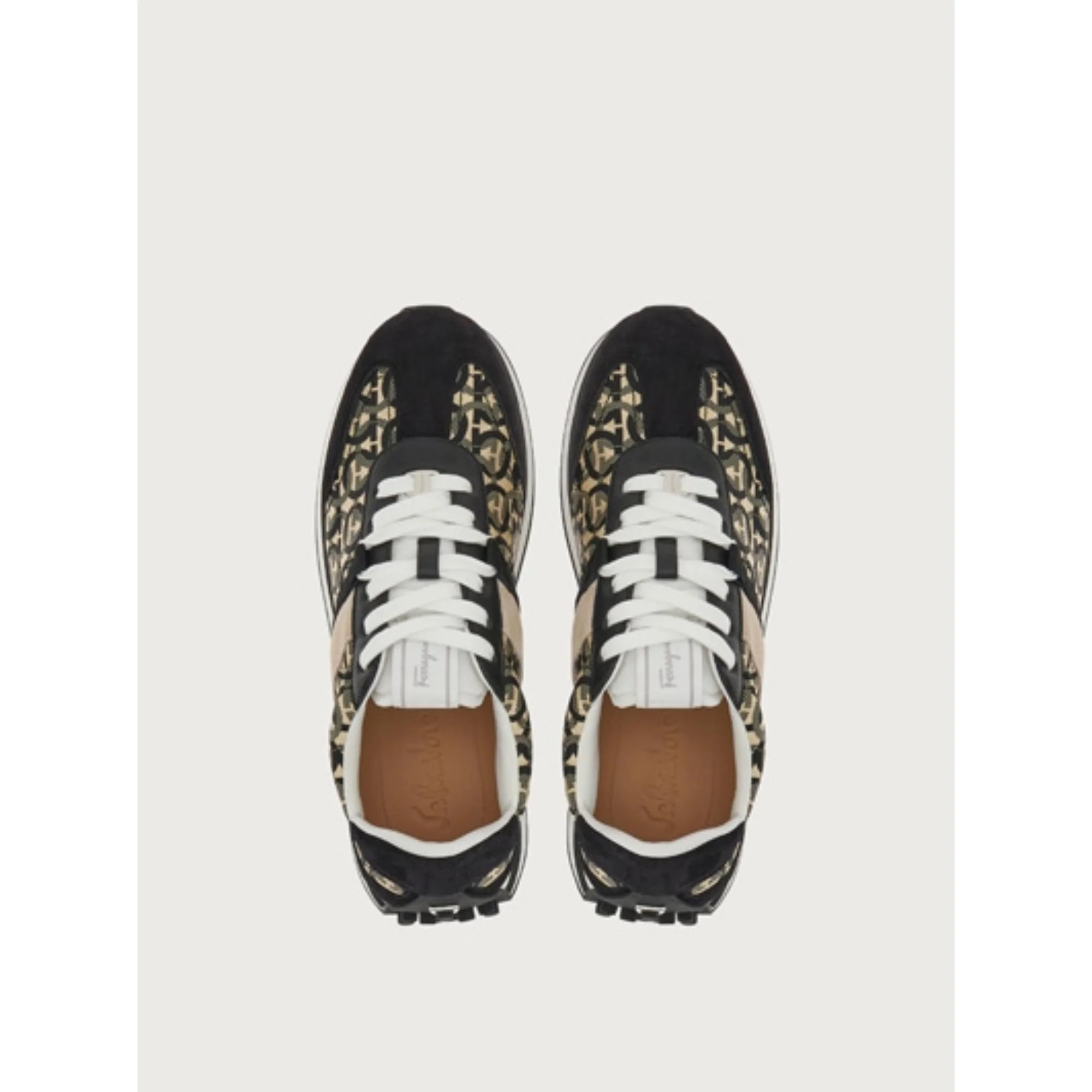 Ferragamo Unisex Sneakers - Black/Beige - Image 2