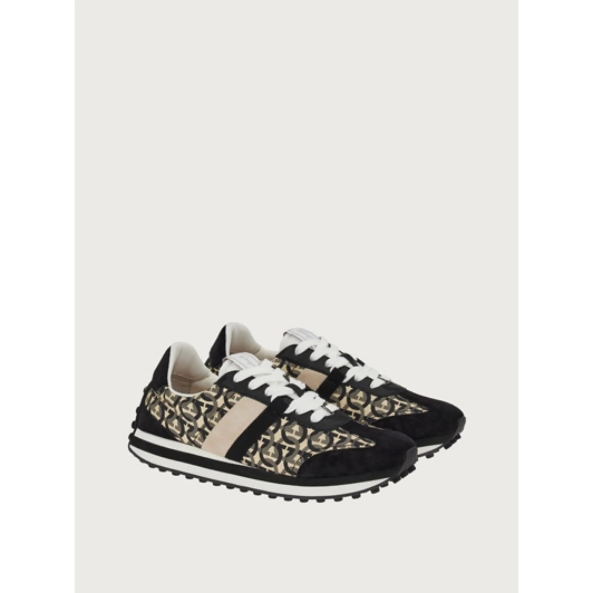 Ferragamo Unisex Sneakers - Black/Beige - Image 4