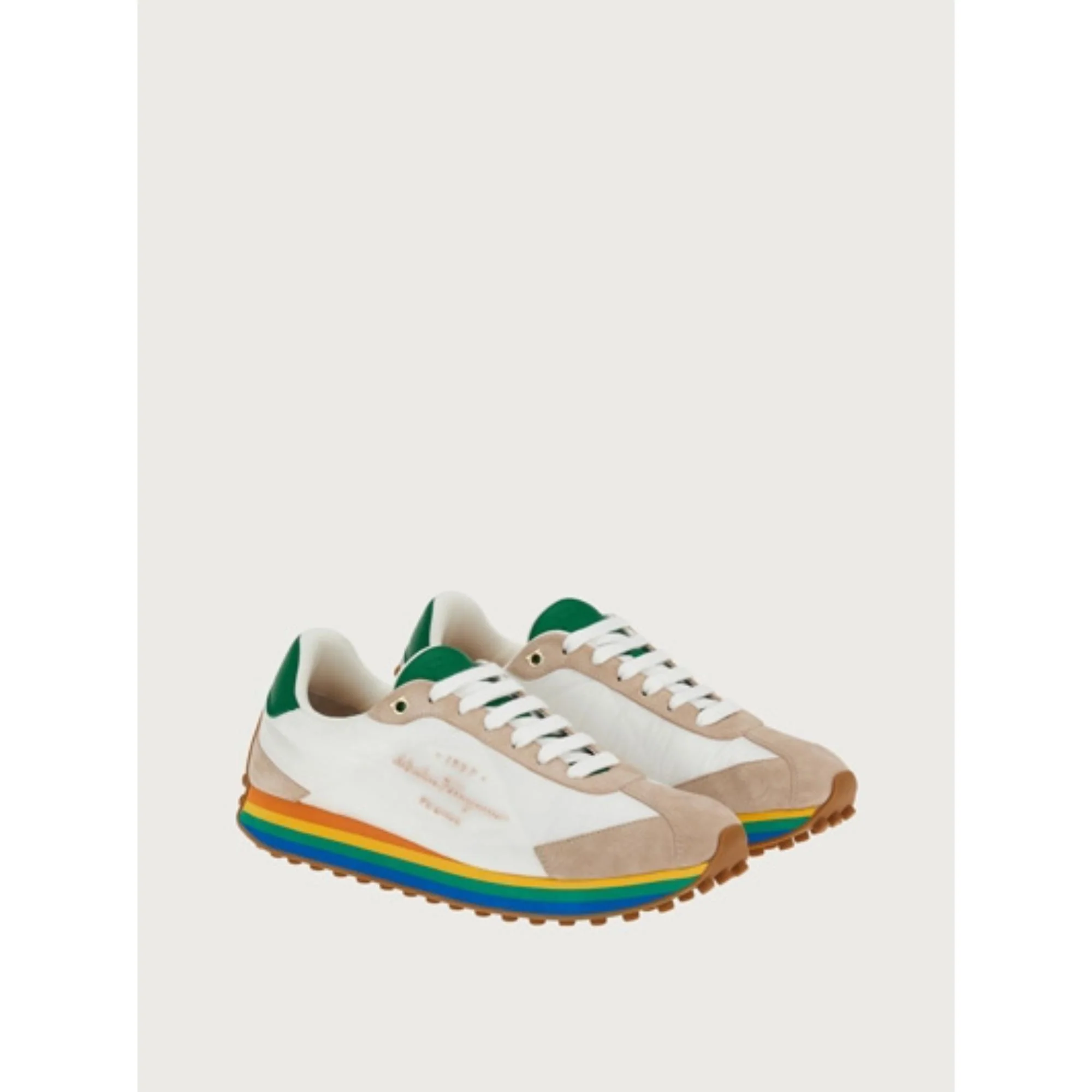 Ferragamo Unisex Sneakers - Pink/Lemonade/White - Image 4