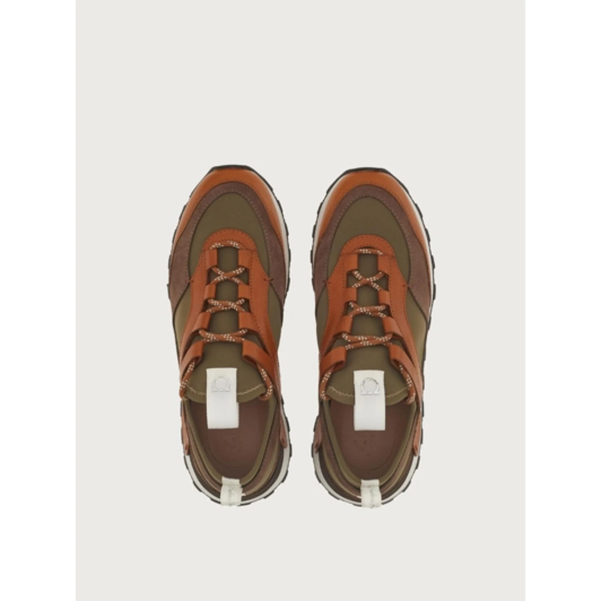 Ferragamo Pull-On Sneakers - Sella/Caraway Seed/Moss - Image 4