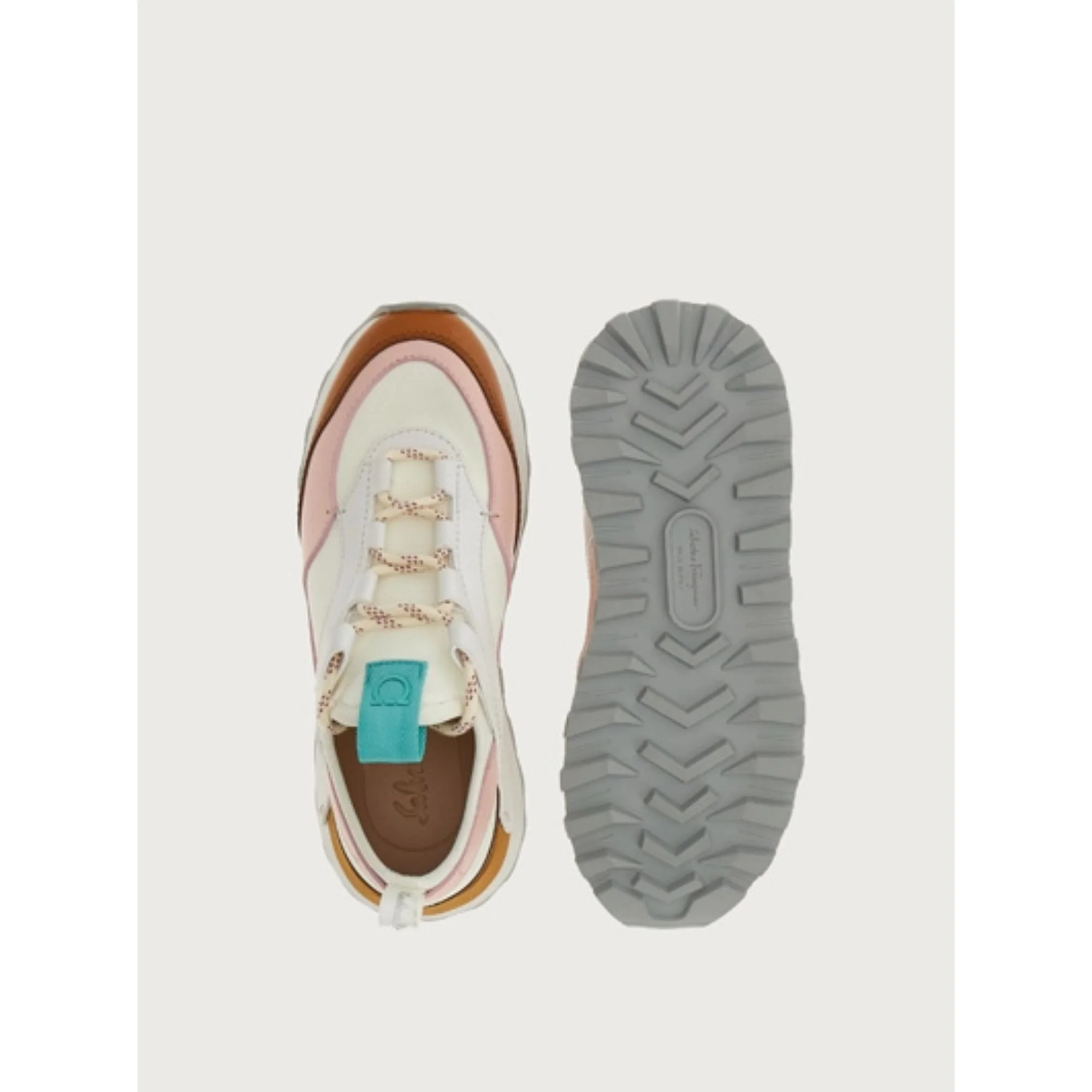 Ferragamo Pull-On Sneakers - White/Sella/Pink - Image 3