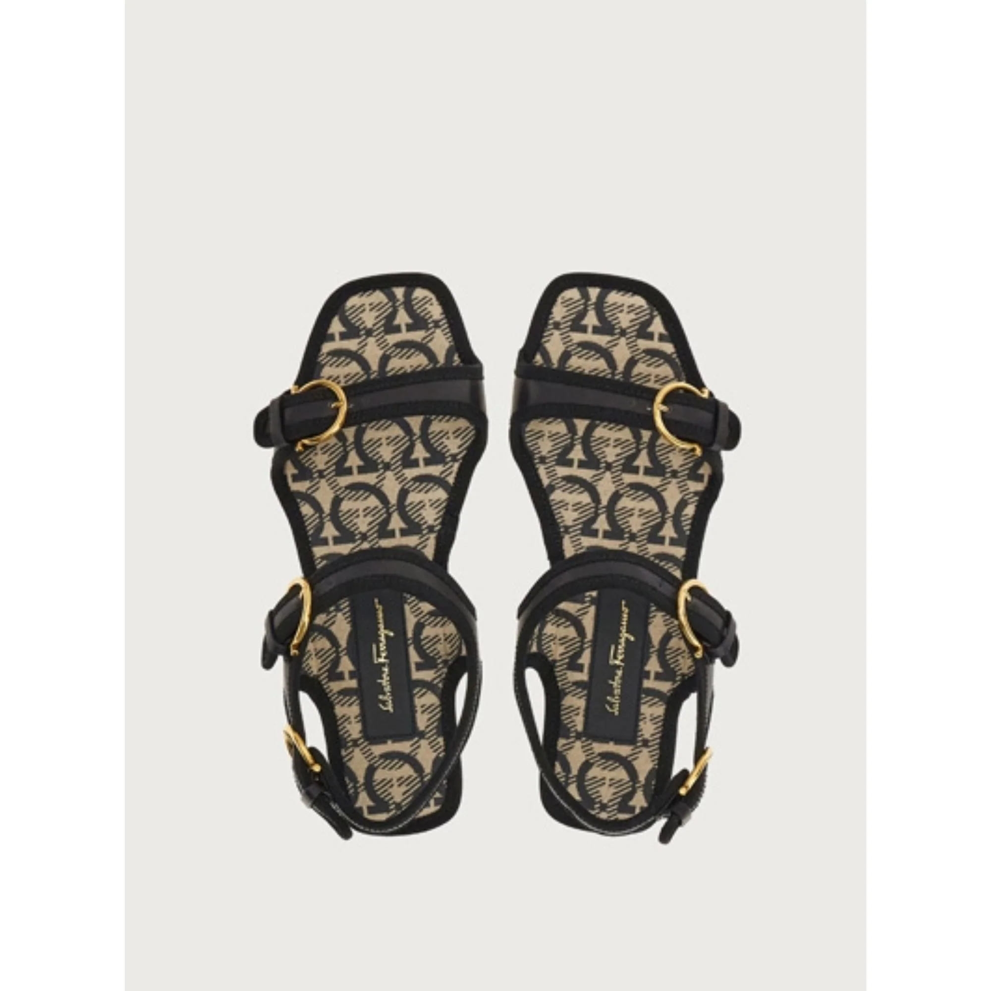 Ferragamo Nomadic Stories Sandals - Black/Beige - Image 2