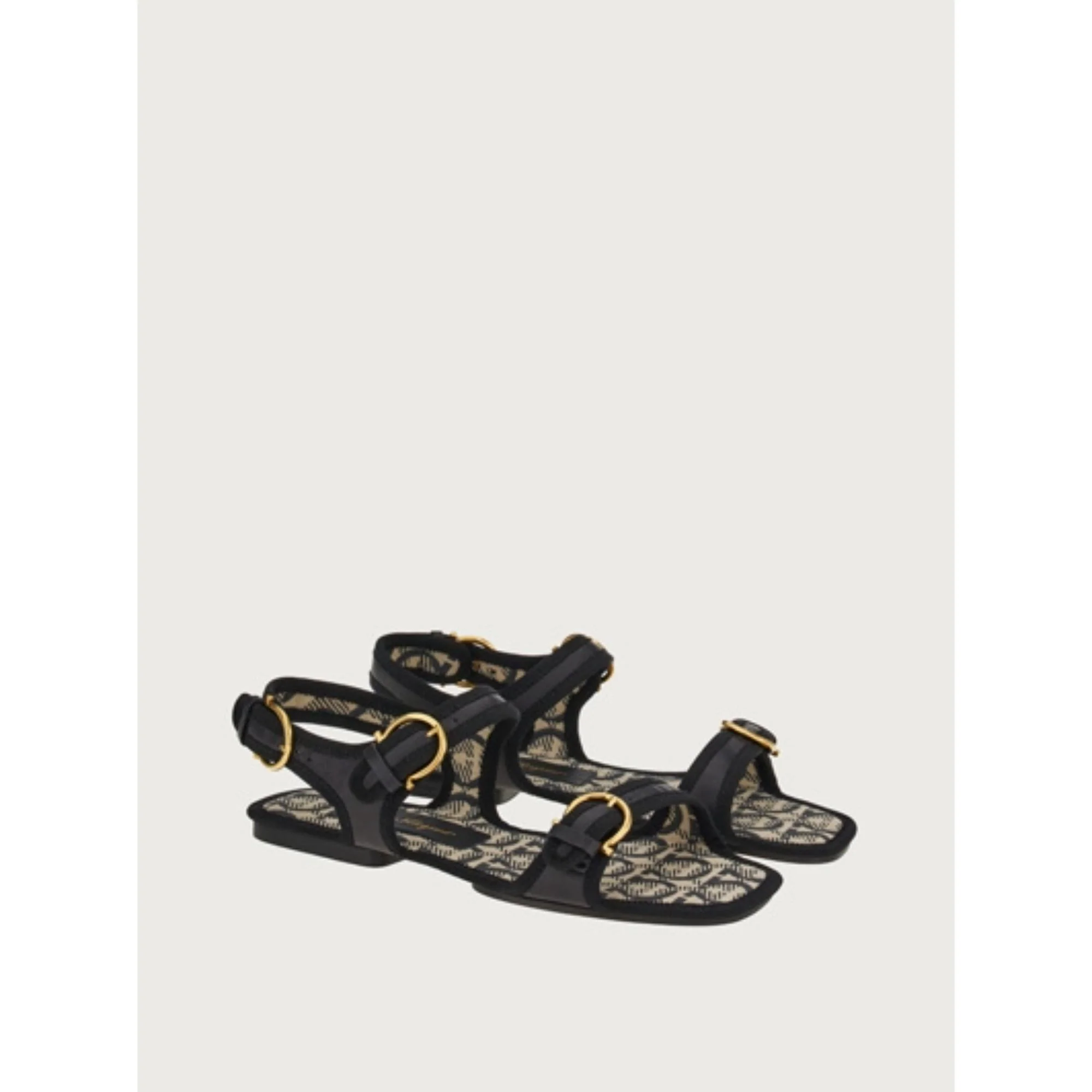 Ferragamo Nomadic Stories Sandals - Black/Beige - Image 5