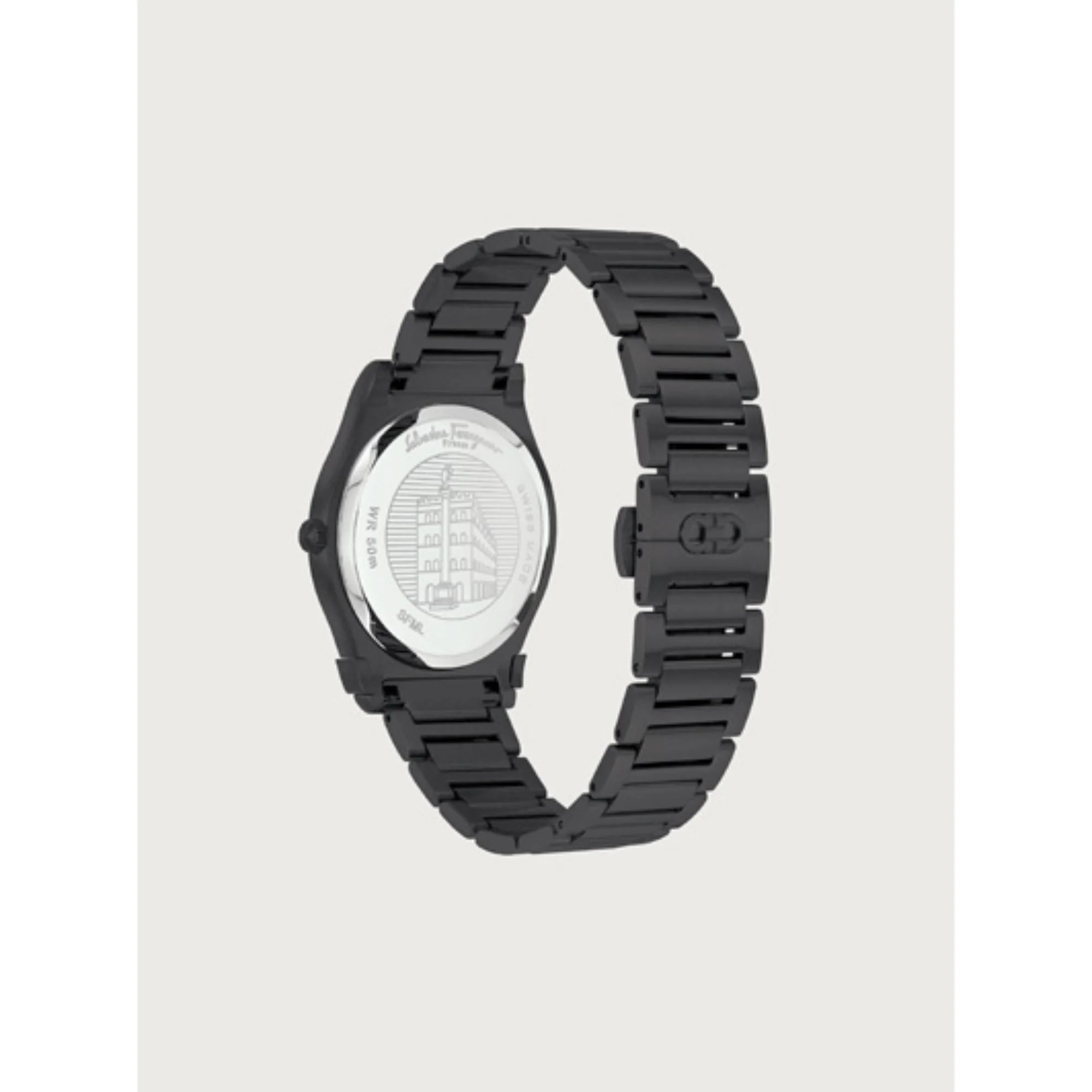 Gancini Gent 41mm Watch - Ip Black/Black/Orange - Image 2