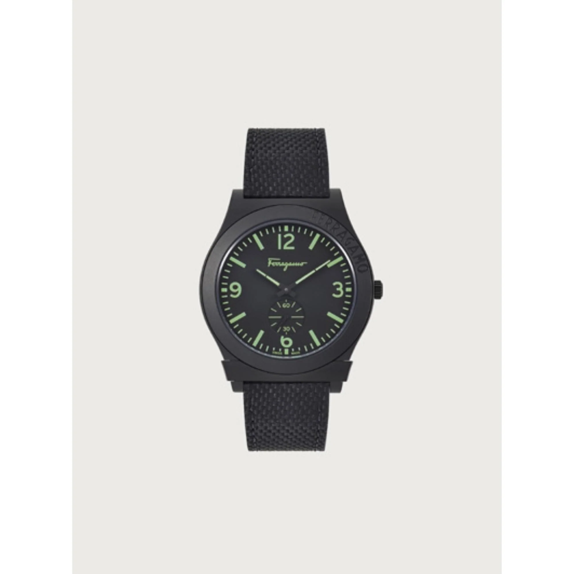 Gancini Gent 41mm Watch - Ip Black/Black/Green