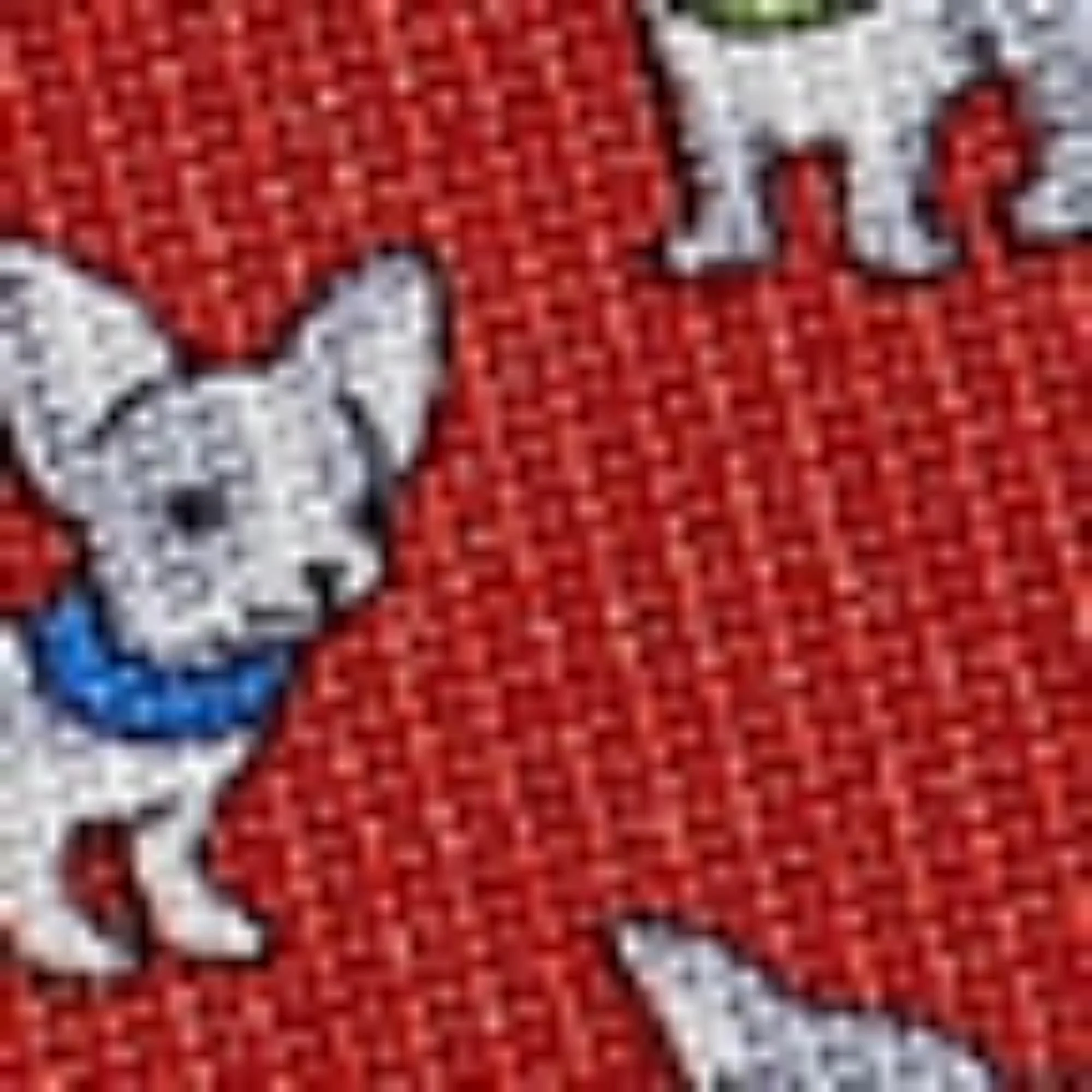 Puppy Print Silk Tie - Red - Image 3