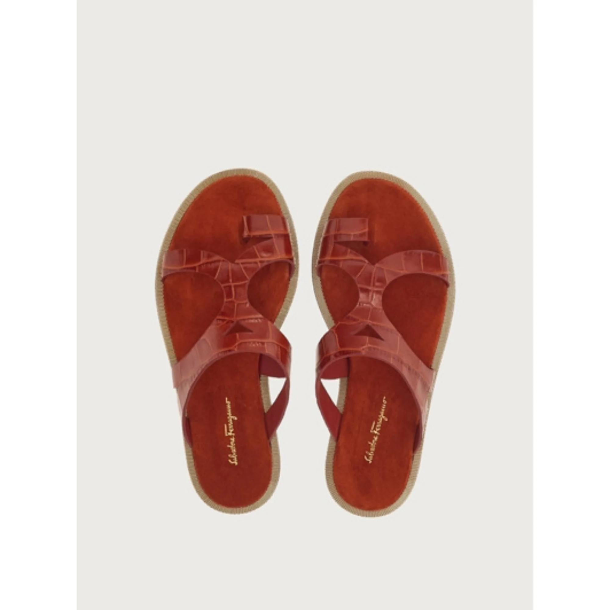 Thong Sandals with Chain Detail - Sequoia Red - Image 2