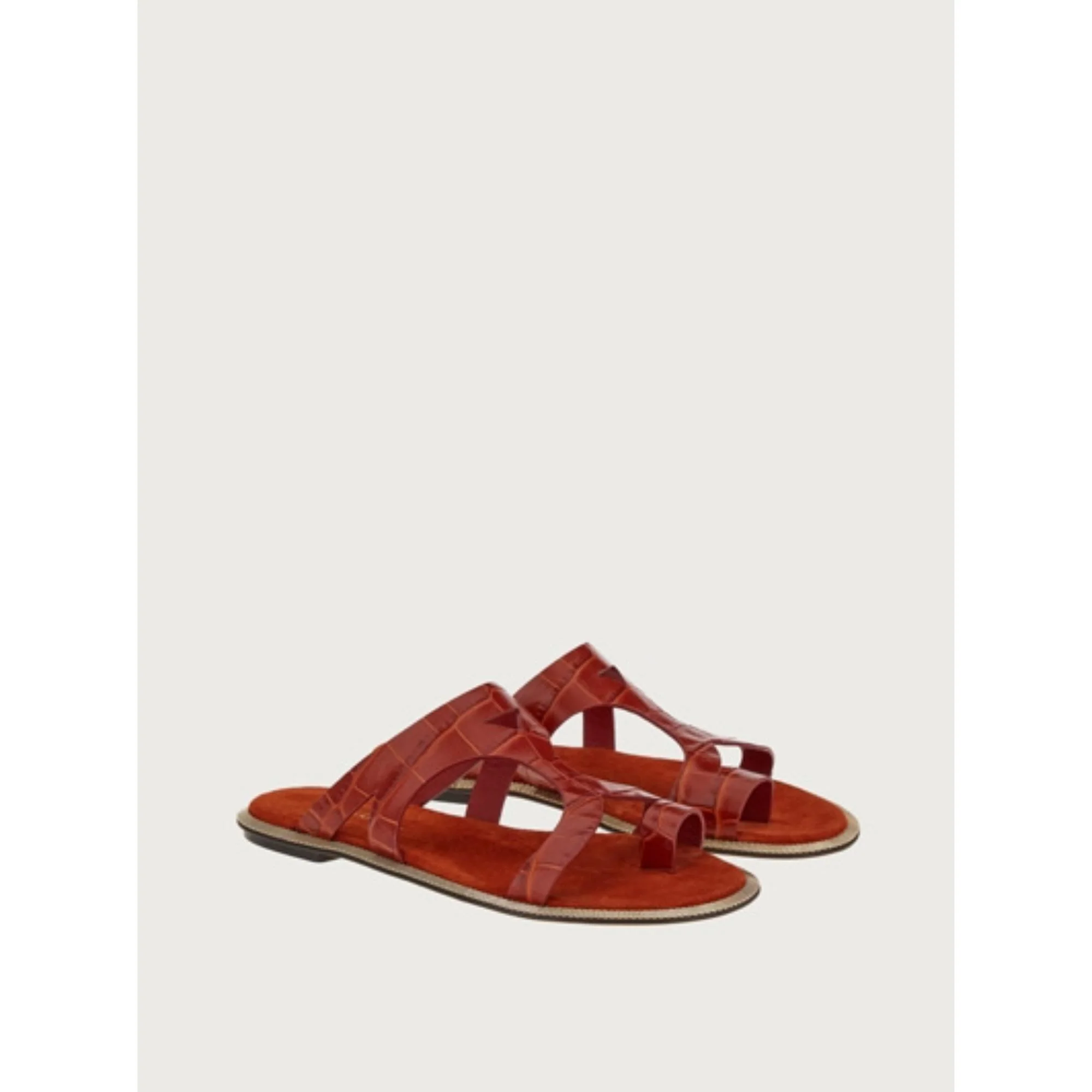 Thong Sandals with Chain Detail - Sequoia Red - Image 3