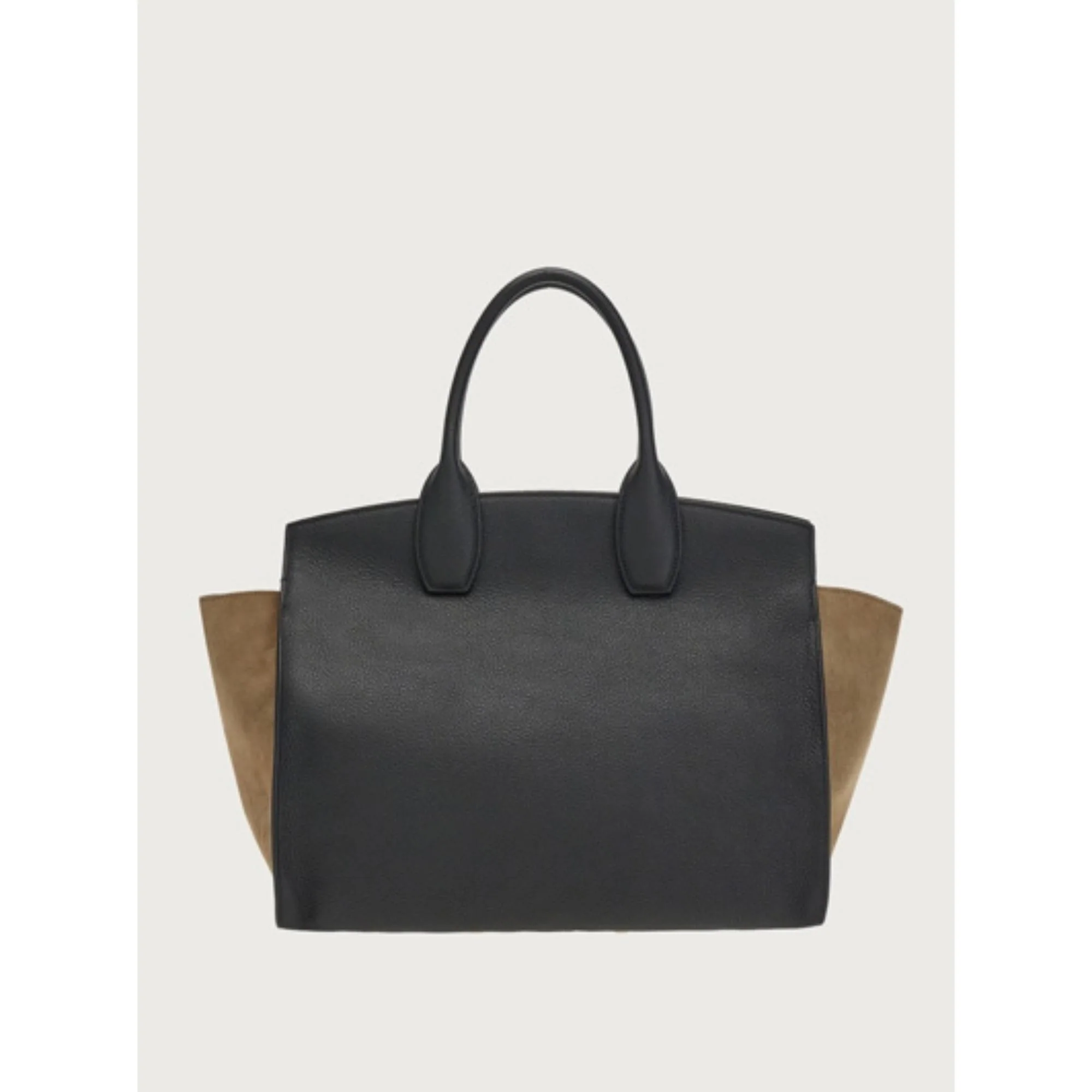 Ferragamo Studio Large Soft Bag - Deer/Black/Olive - Image 4