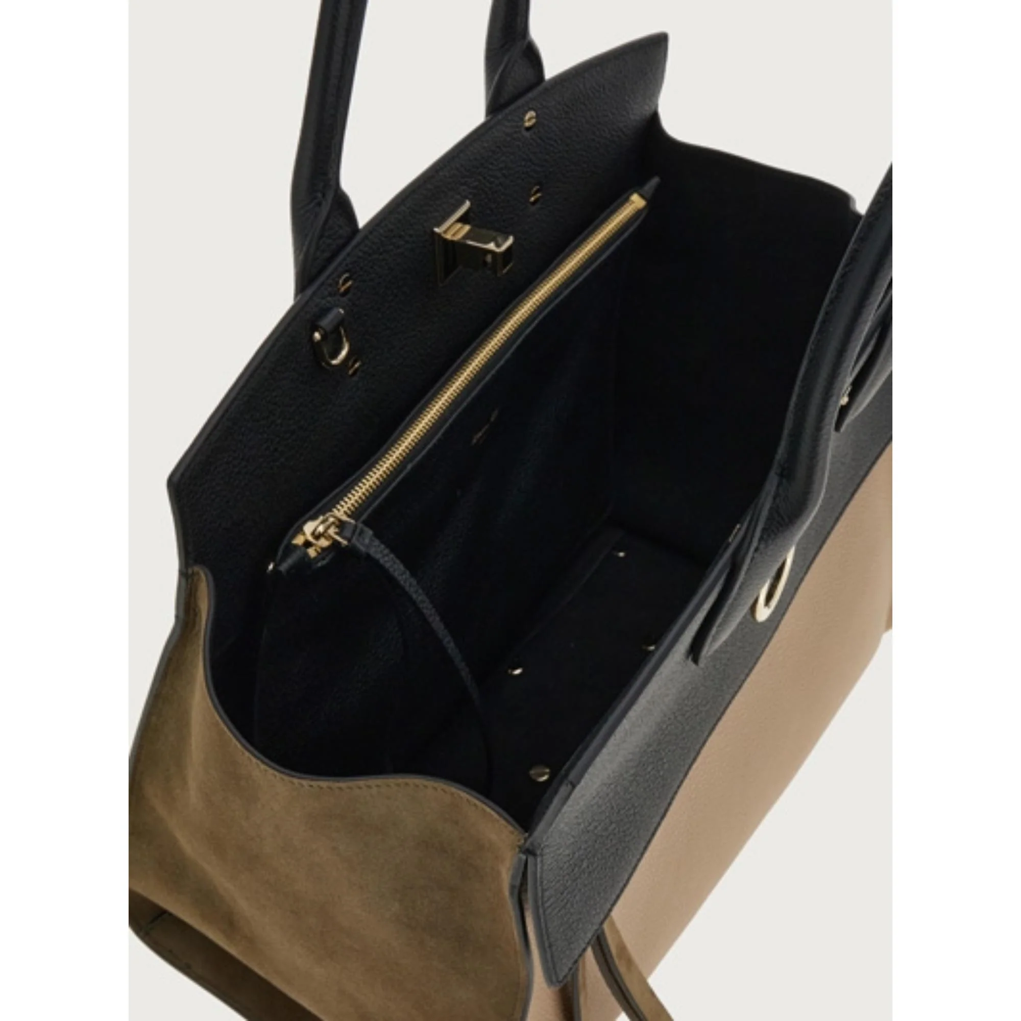 Ferragamo Studio Large Soft Bag - Deer/Black/Olive - Image 5