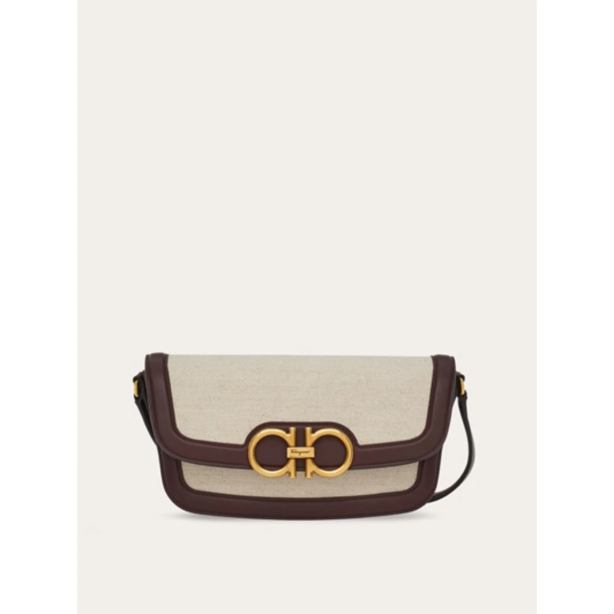 Trapezio Crossbody Bag (S) - Natural/Ganache Brown - Image 2