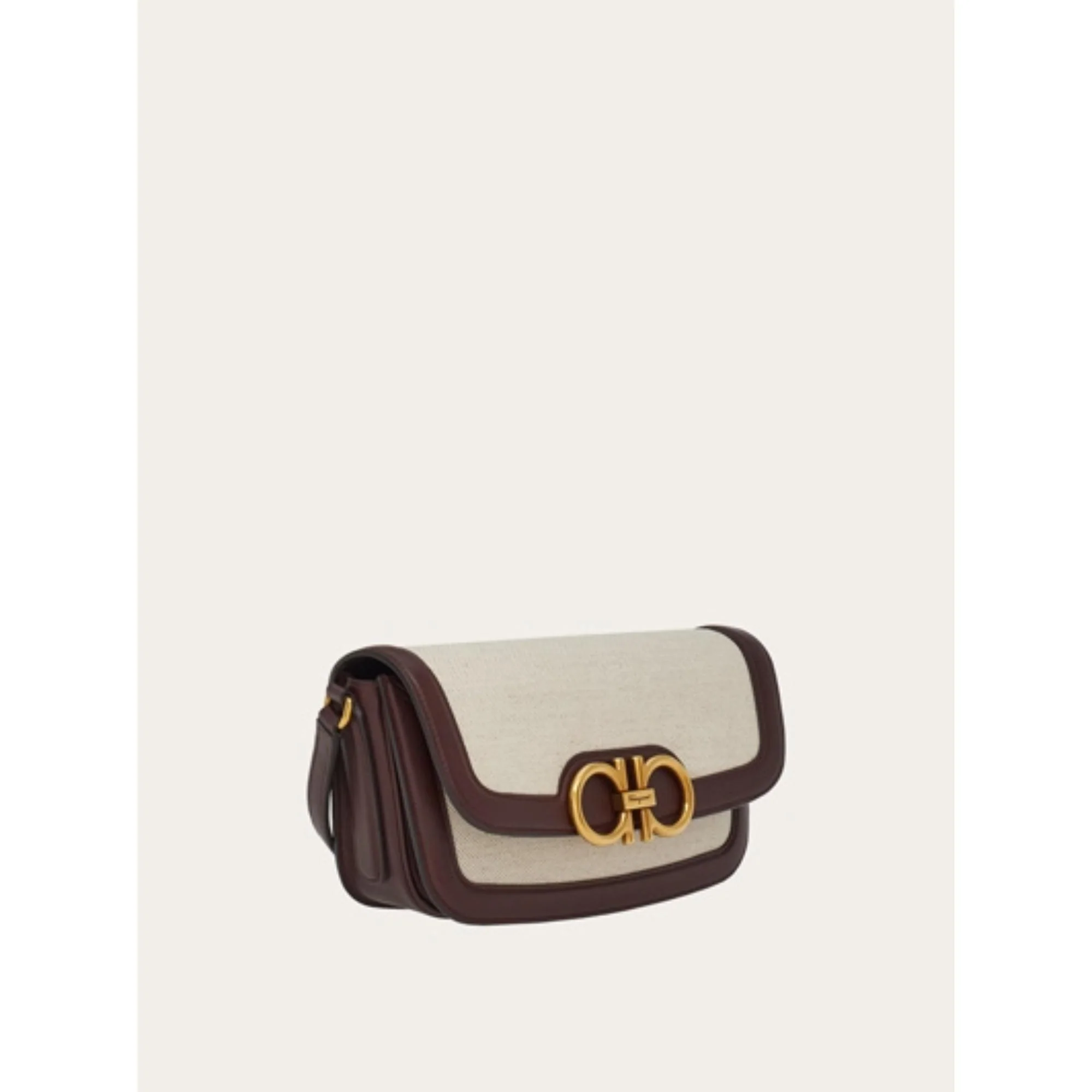 Trapezio Crossbody Bag (S) - Natural/Ganache Brown - Image 3