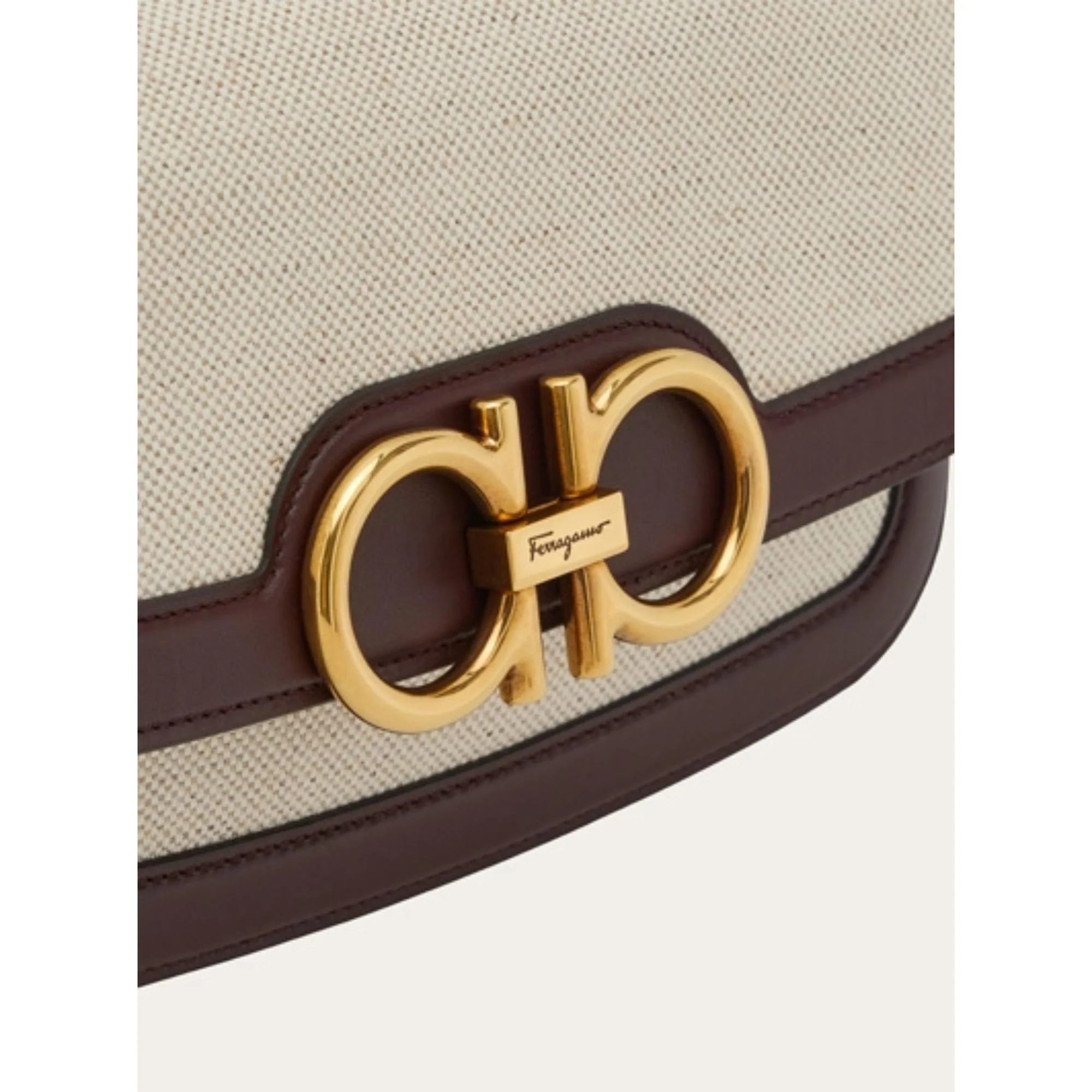 Trapezio Crossbody Bag (S) - Natural/Ganache Brown - Image 6