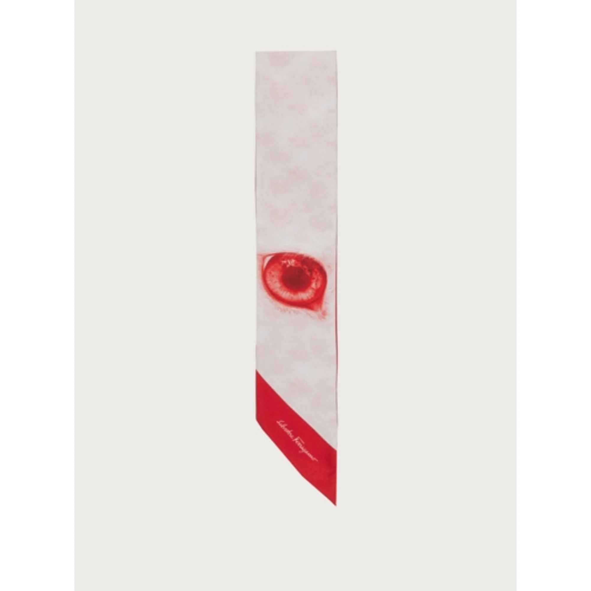 Eye Print Twilly Band - White/Lipstick Red - Image 2