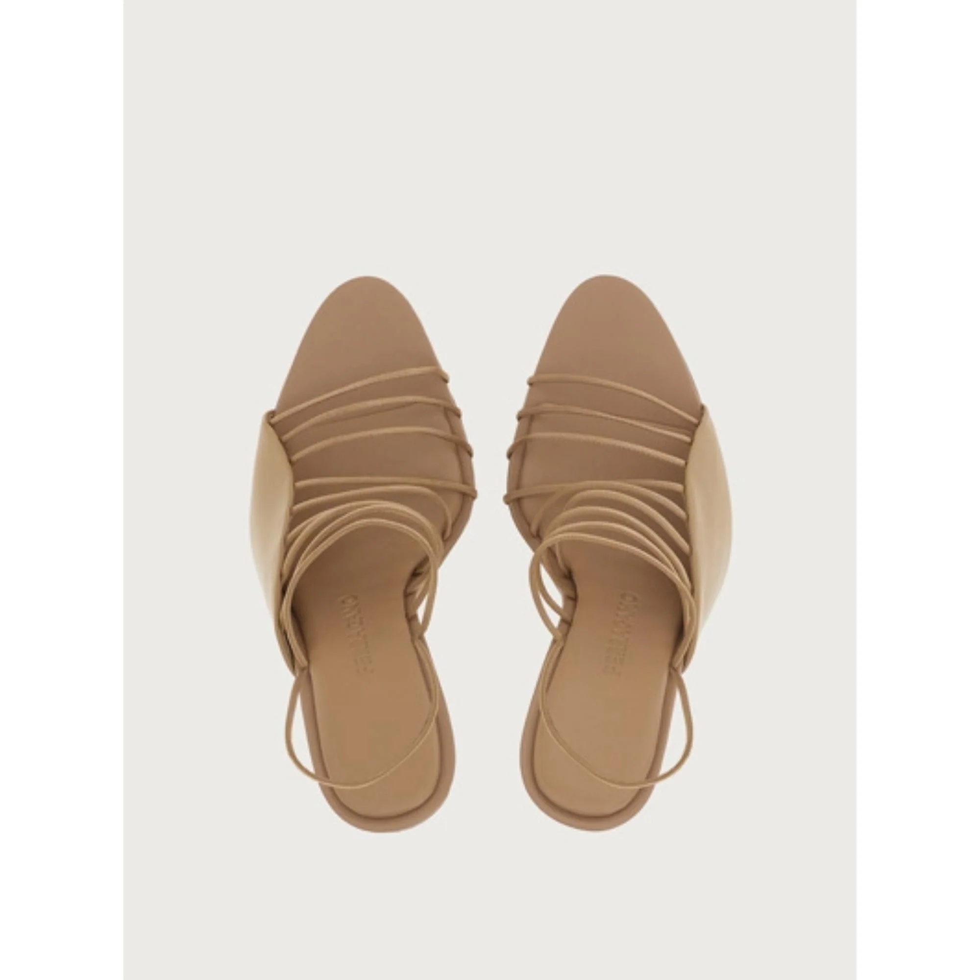 Sandals with Ultra-Fine Mini Straps - Beige - Image 2