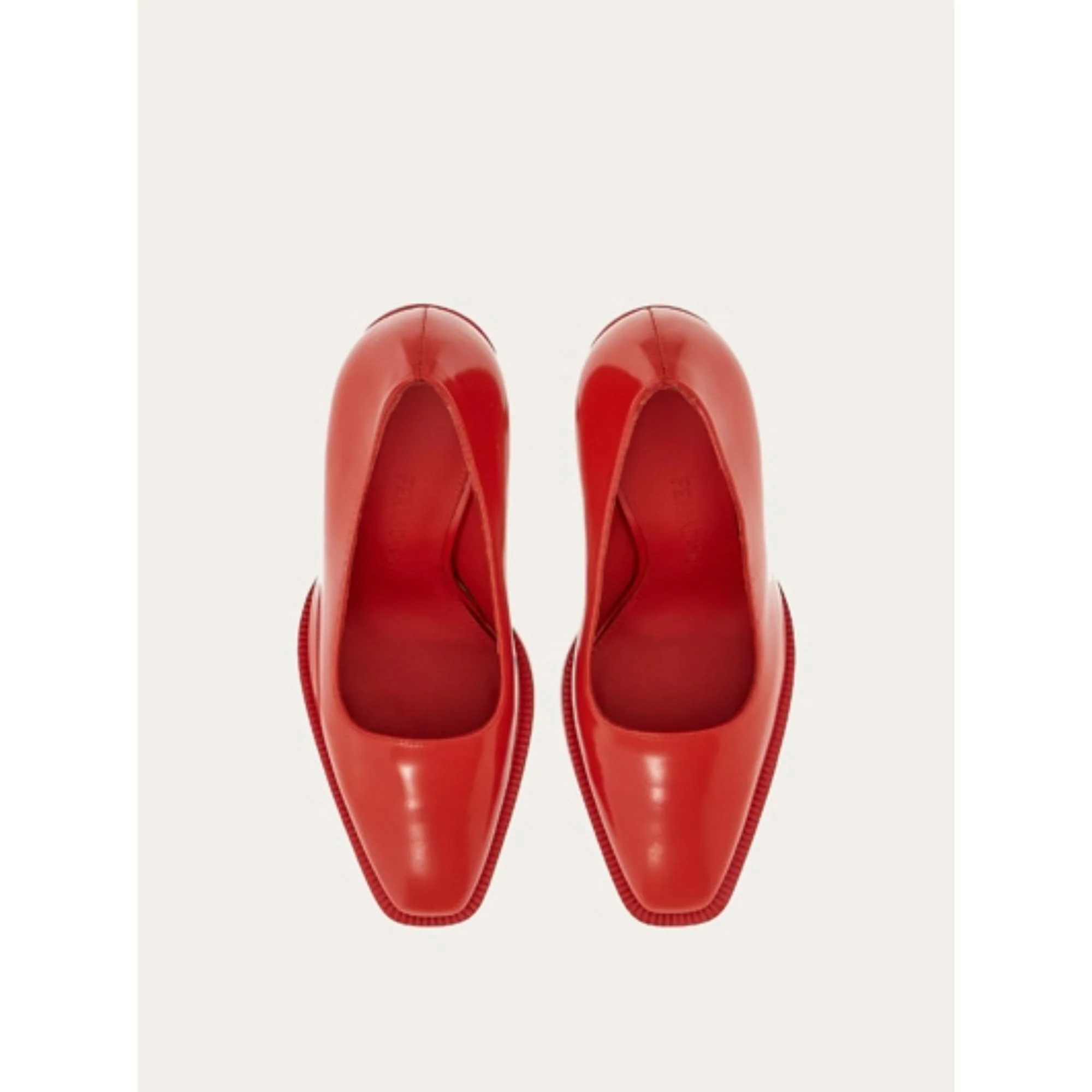 Pumpss with Shaped Heel - Flame Red - Image 2