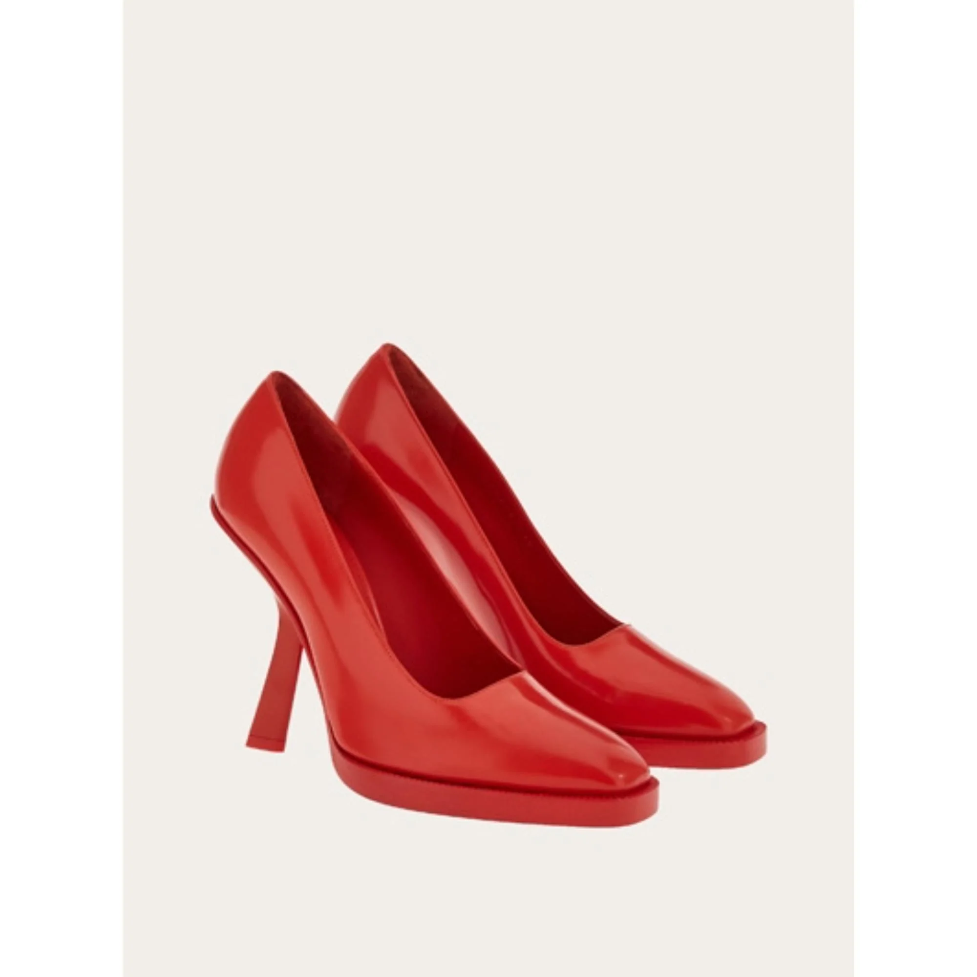 Pumpss with Shaped Heel - Flame Red - Image 3