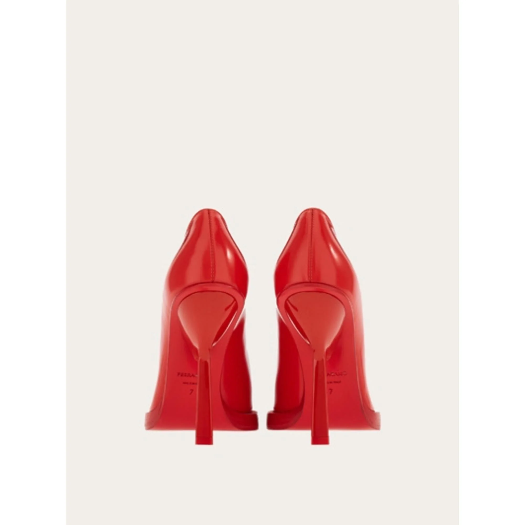 Pumpss with Shaped Heel - Flame Red - Image 4