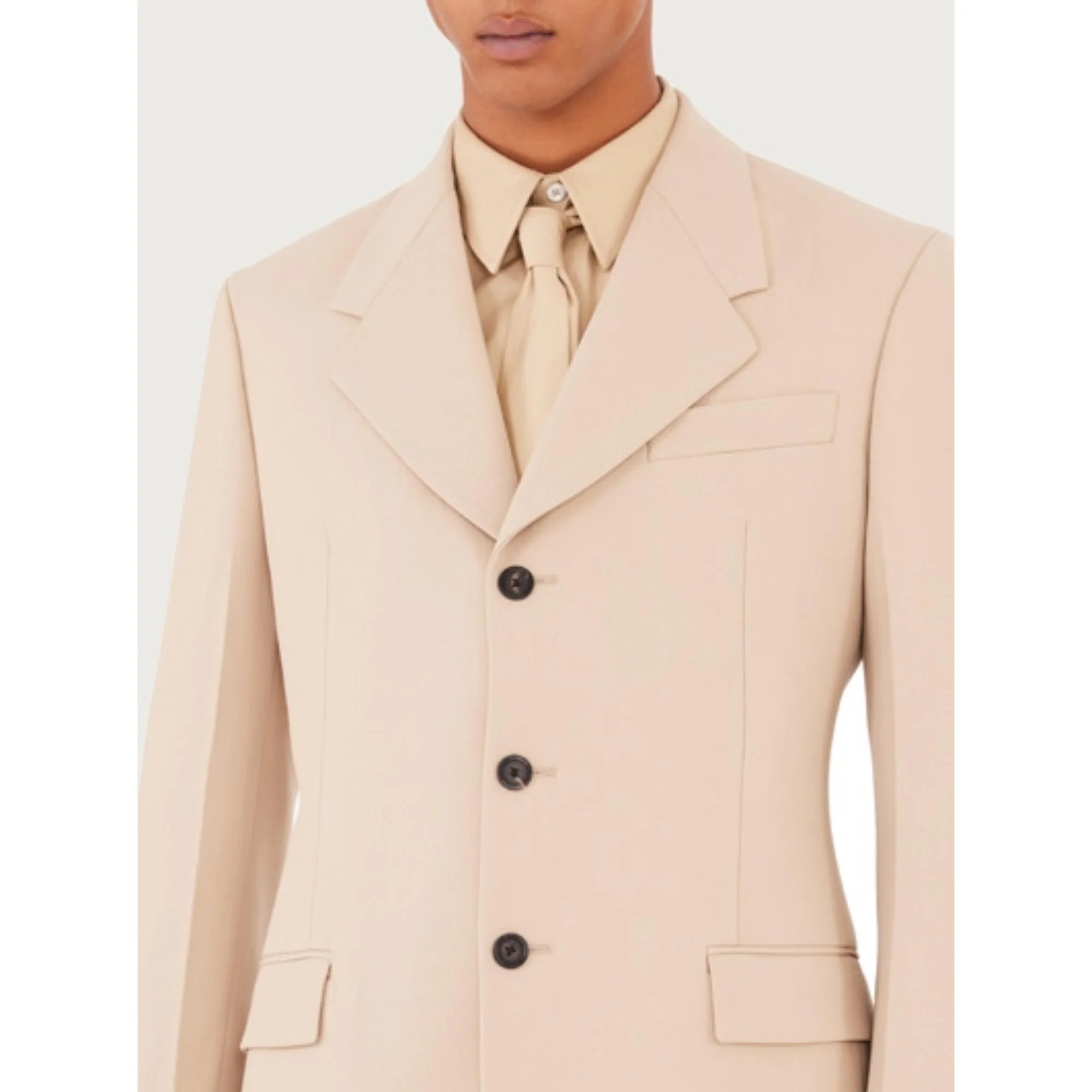 Single Breasted Suit - Stone - Image 5