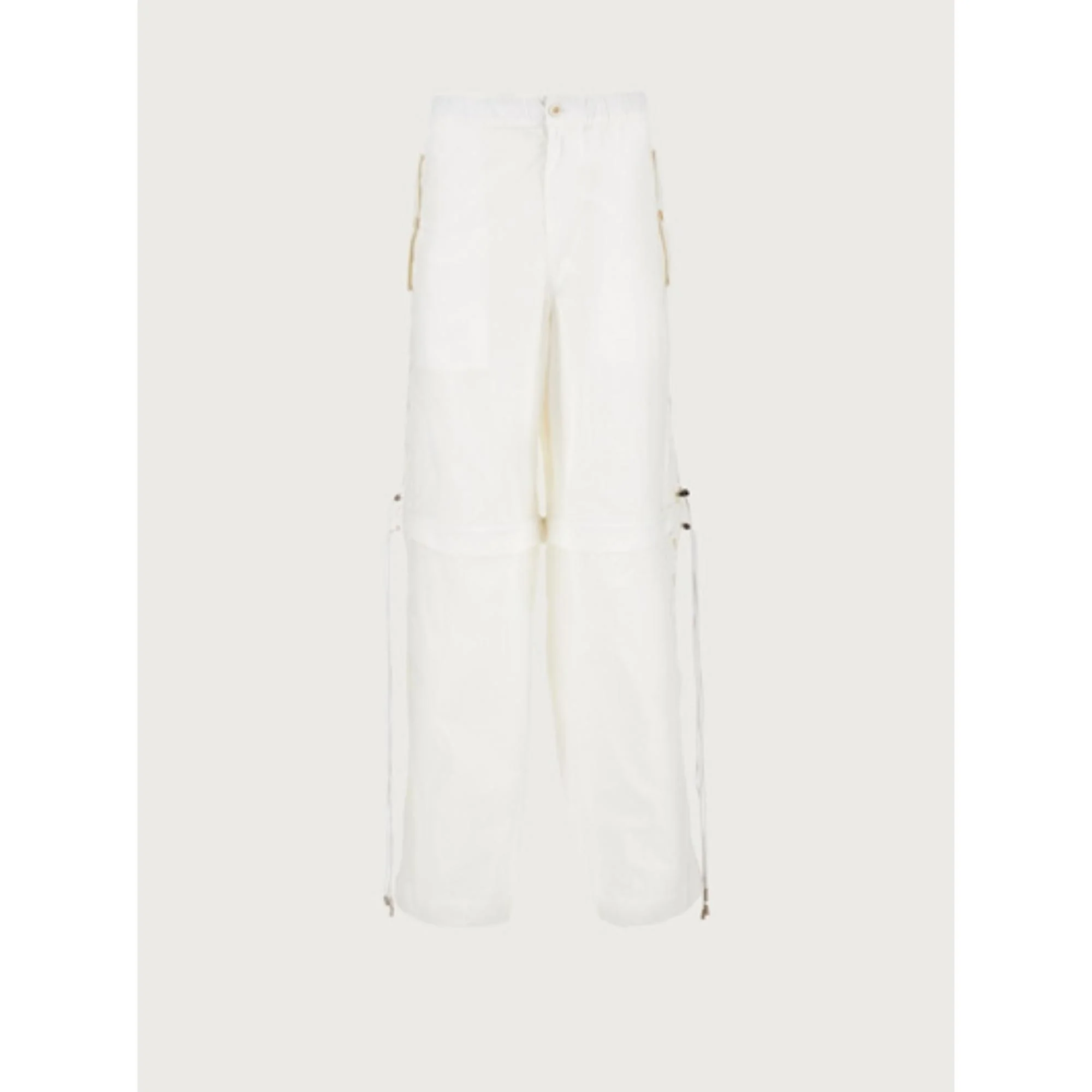 Elasticated Waist Cargo Pants - White