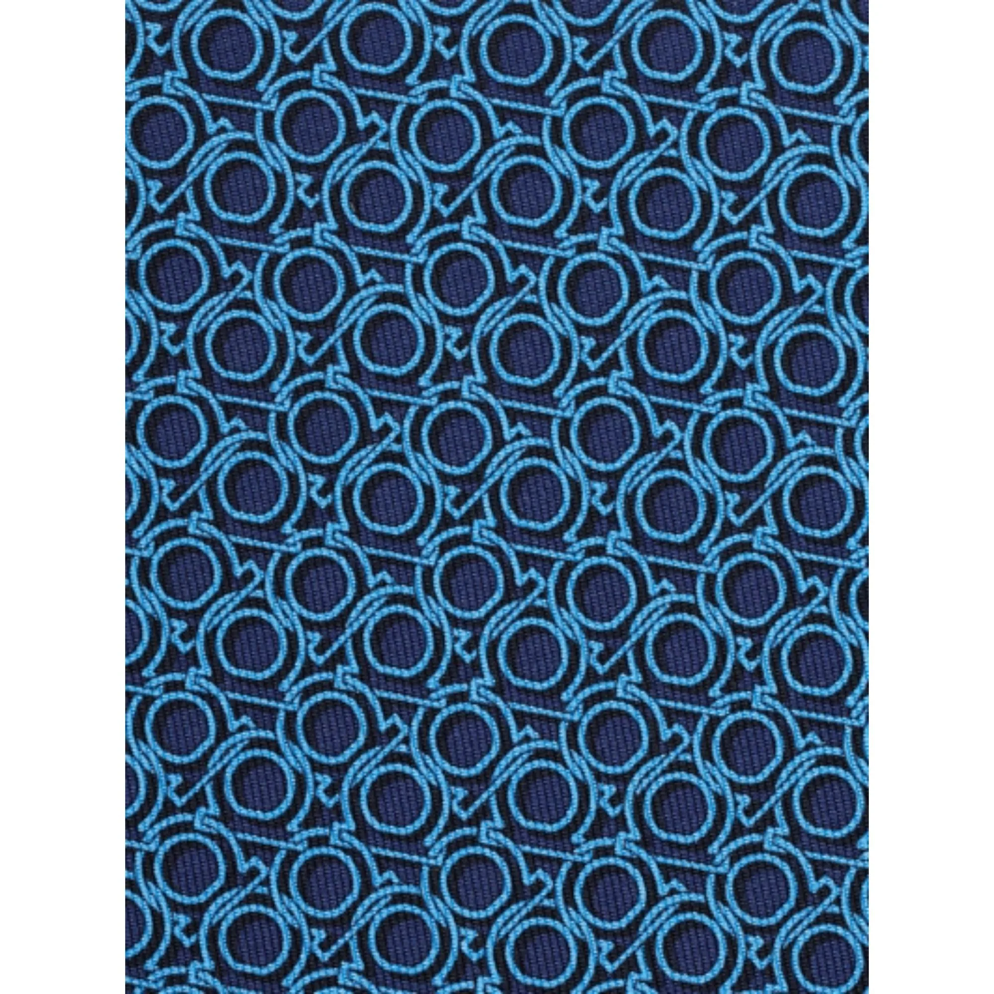 Gancini Print Silk Tie - Marine Blue - Image 3
