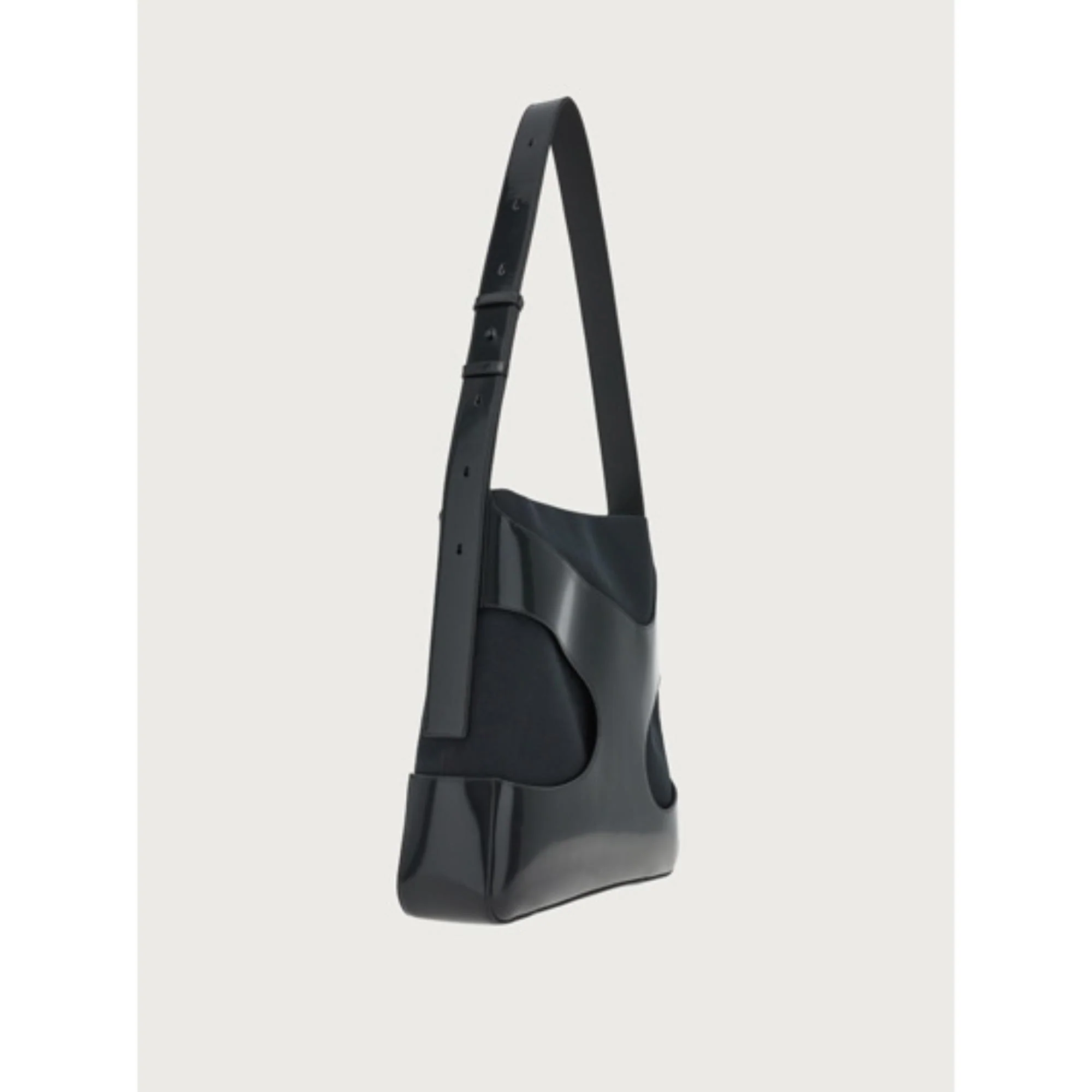 Shoulder Bag with Cut-Out Detailing - Black - Image 2