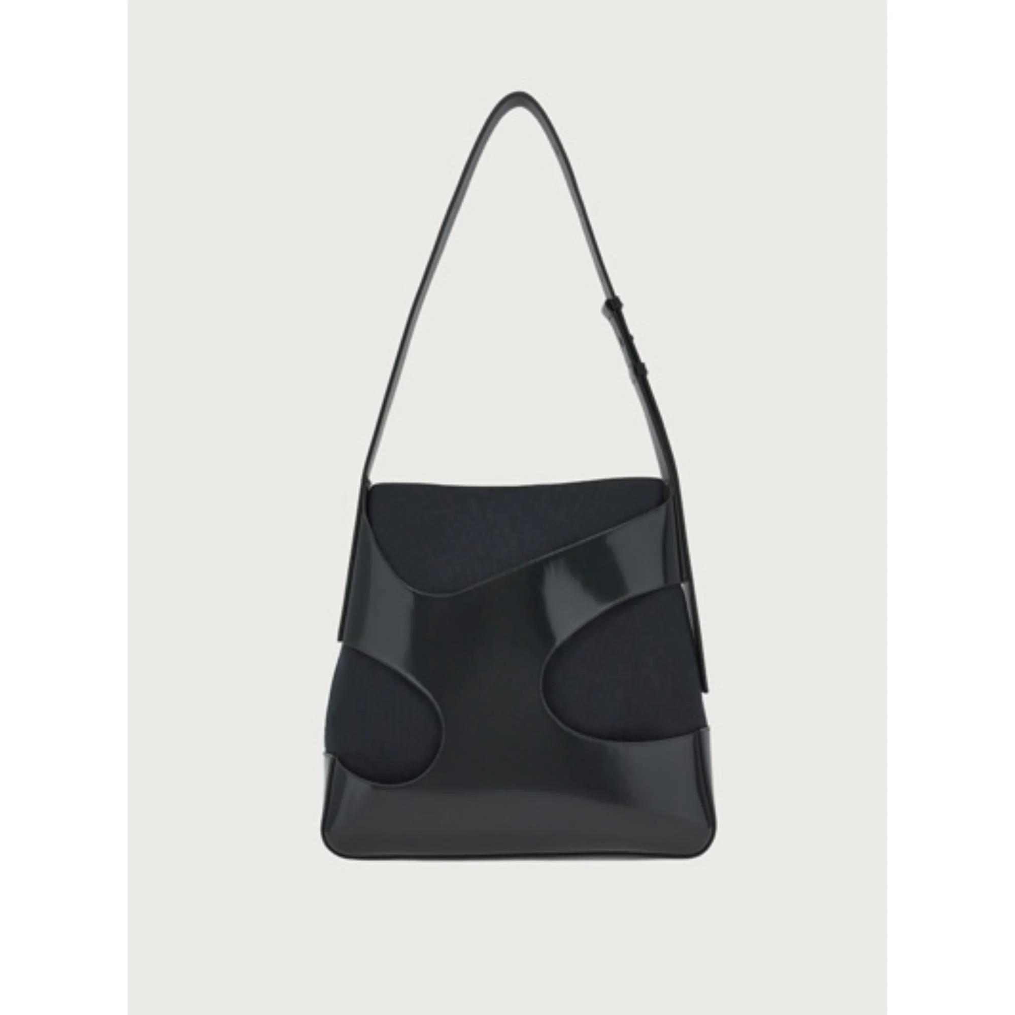 Shoulder Bag with Cut-Out Detailing - Black - Image 3