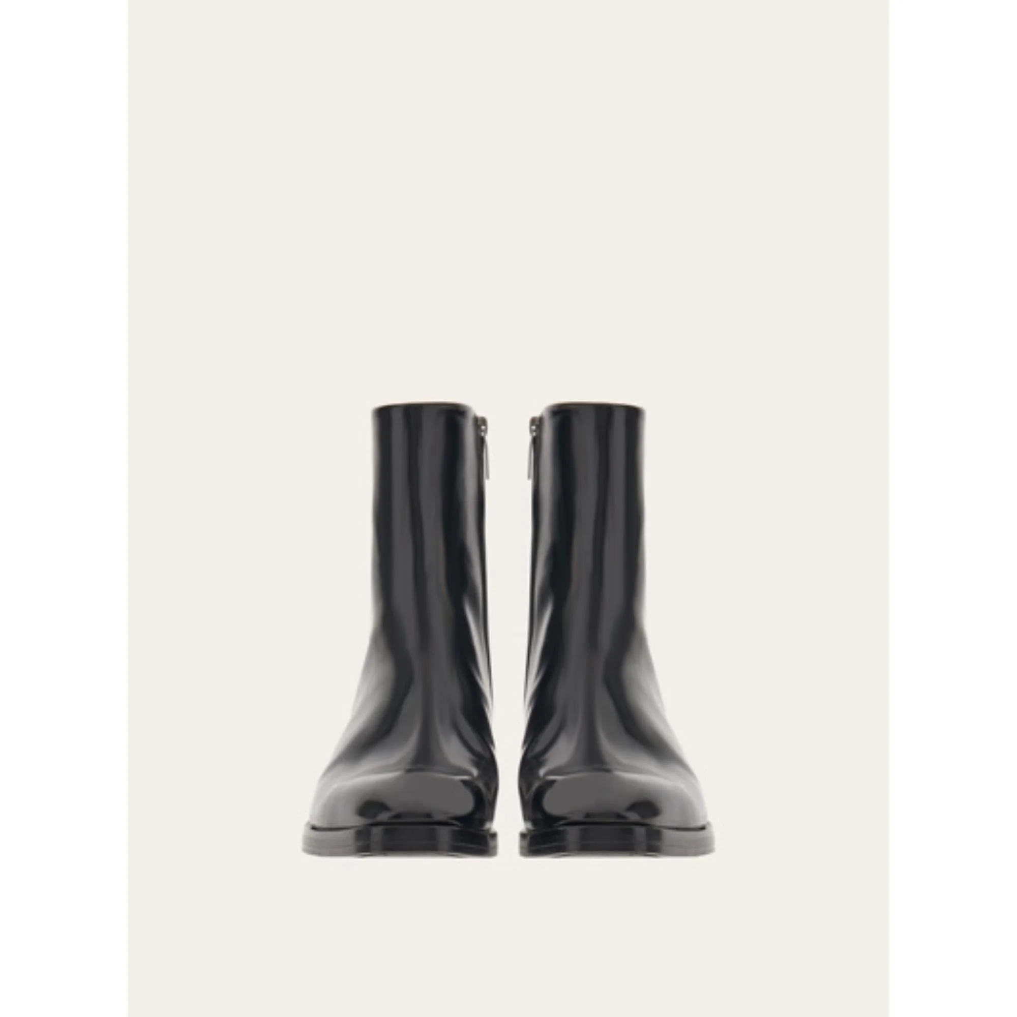Squared Toe Ankle Boots - Black - Image 3