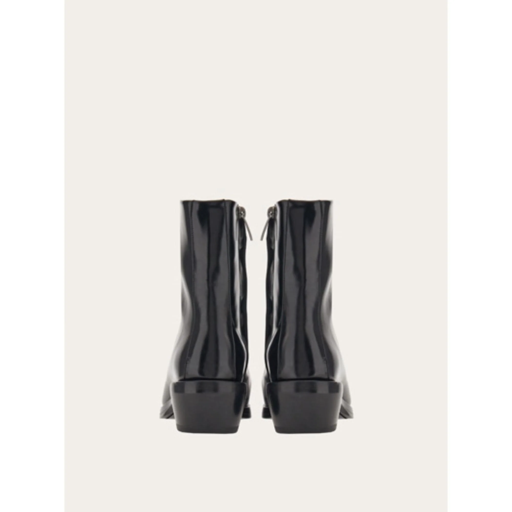 Squared Toe Ankle Boots - Black - Image 4