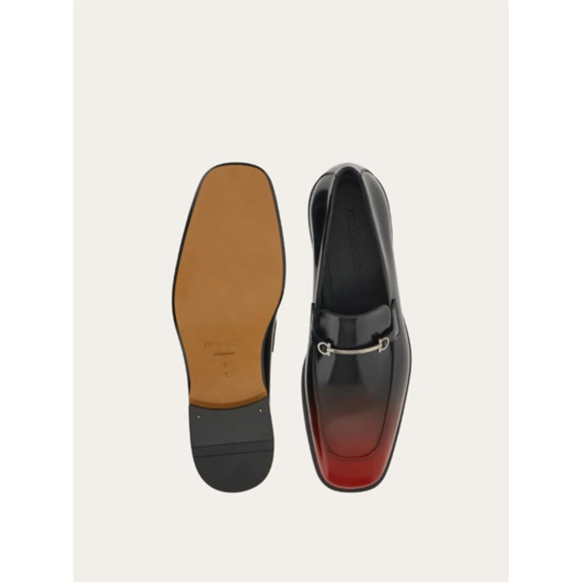 Moccasin with Gancini Ornament - Black/Flame Red - Image 3
