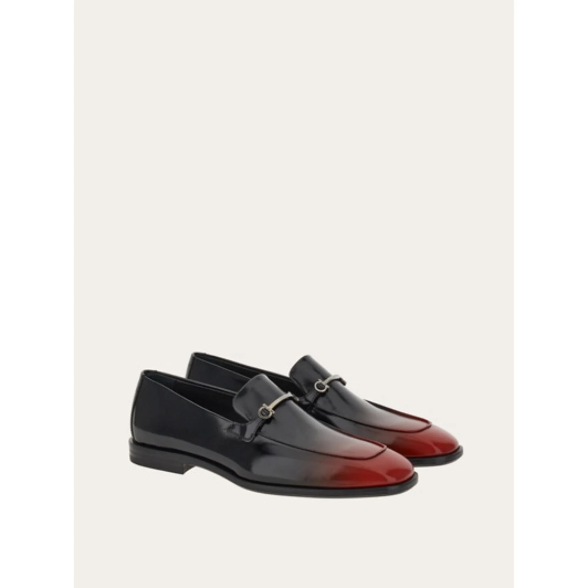 Moccasin with Gancini Ornament - Black/Flame Red - Image 4