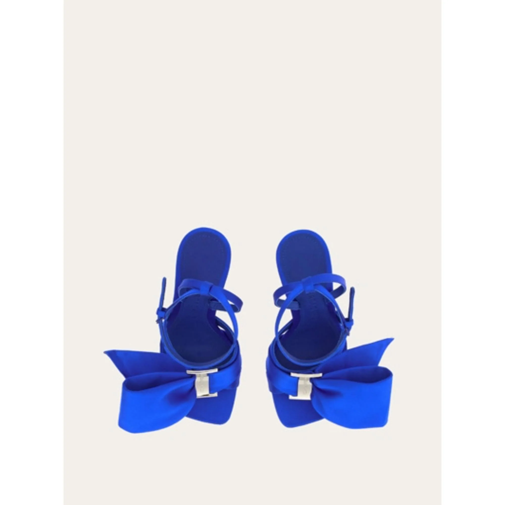 Sandals with Asymmetric Bow - Electric Blue - Image 2