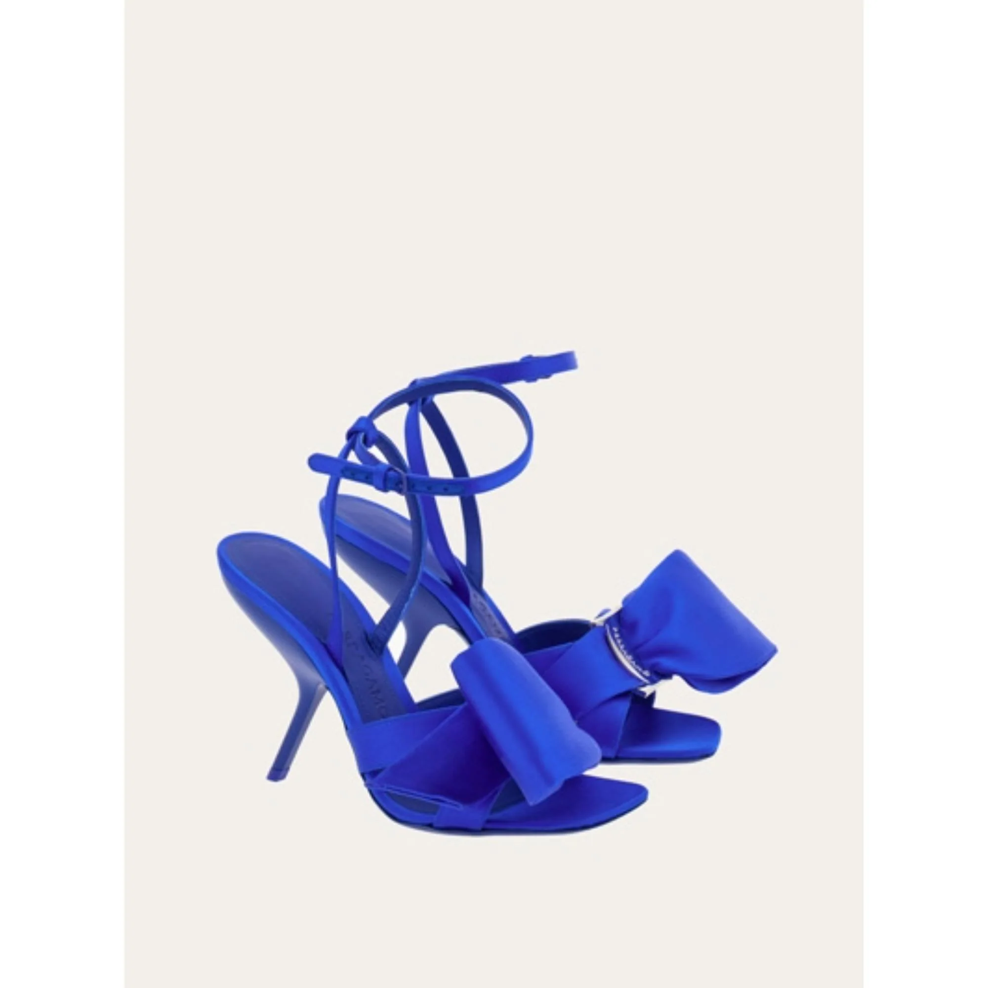 Sandals with Asymmetric Bow - Electric Blue - Image 3