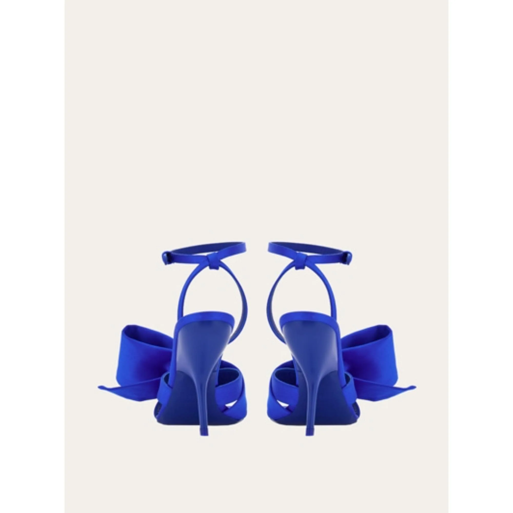 Sandals with Asymmetric Bow - Electric Blue - Image 4