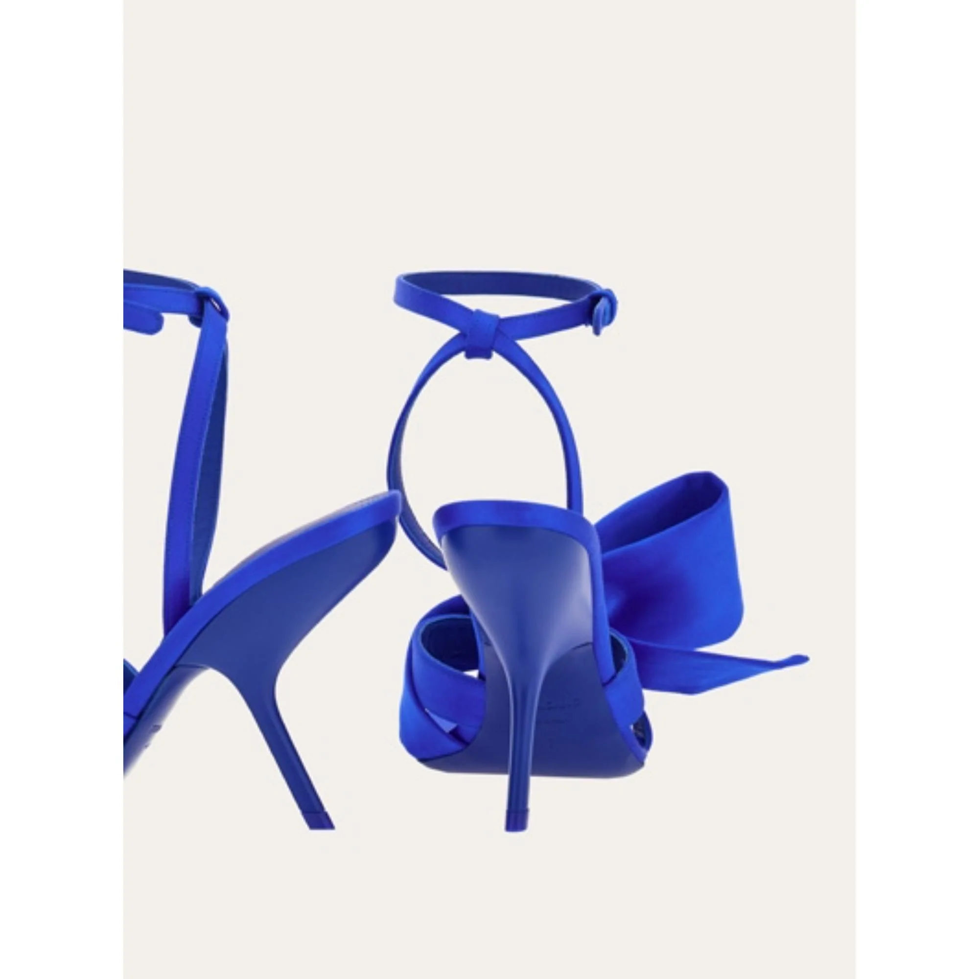 Sandals with Asymmetric Bow - Electric Blue - Image 5