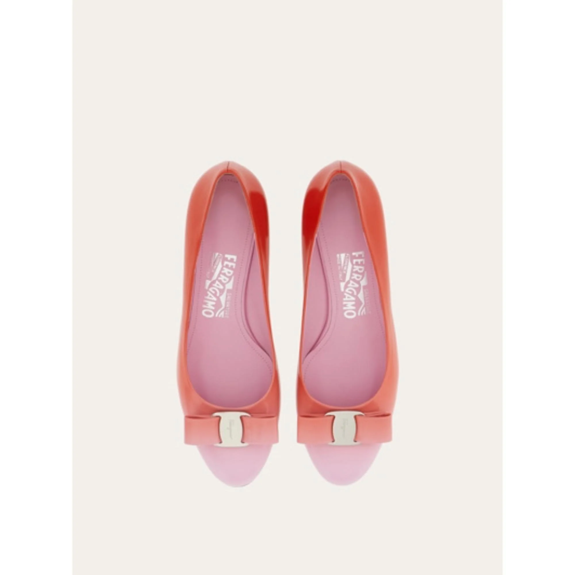 Vara Bow Bicolor Pumps Shoe - Bubble Gum/Flame Red - Image 2
